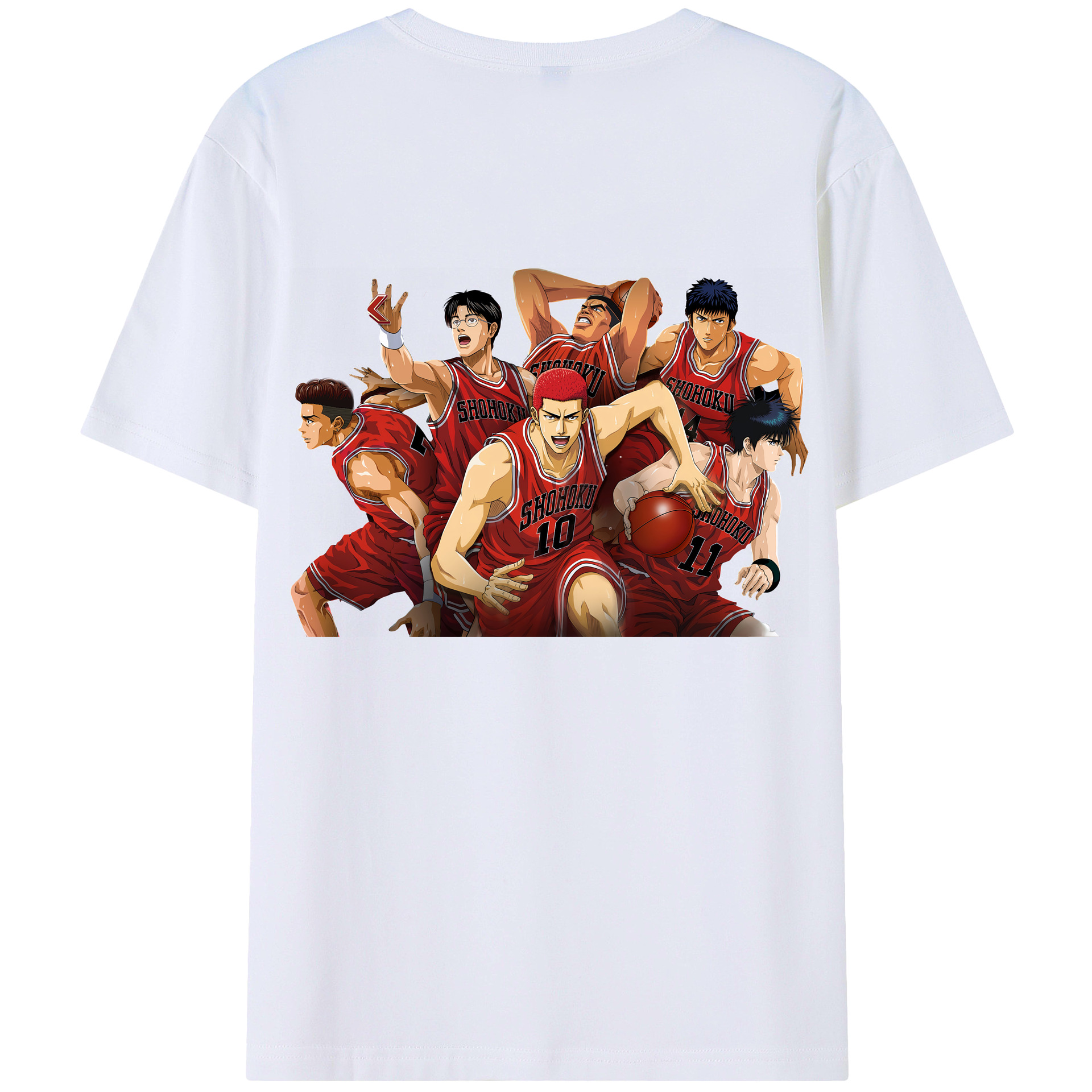 （画像用） SLAM DUNK／スラムダンク 綿100％ メンズ半袖Tシャツ（バックプリント） 通気性