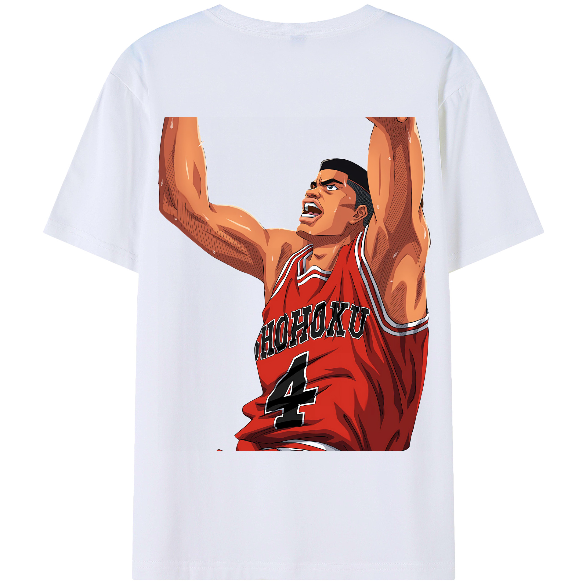 （画像用） SLAM DUNK／スラムダンク 綿100％ メンズ半袖Tシャツ（バックプリント） 通気性