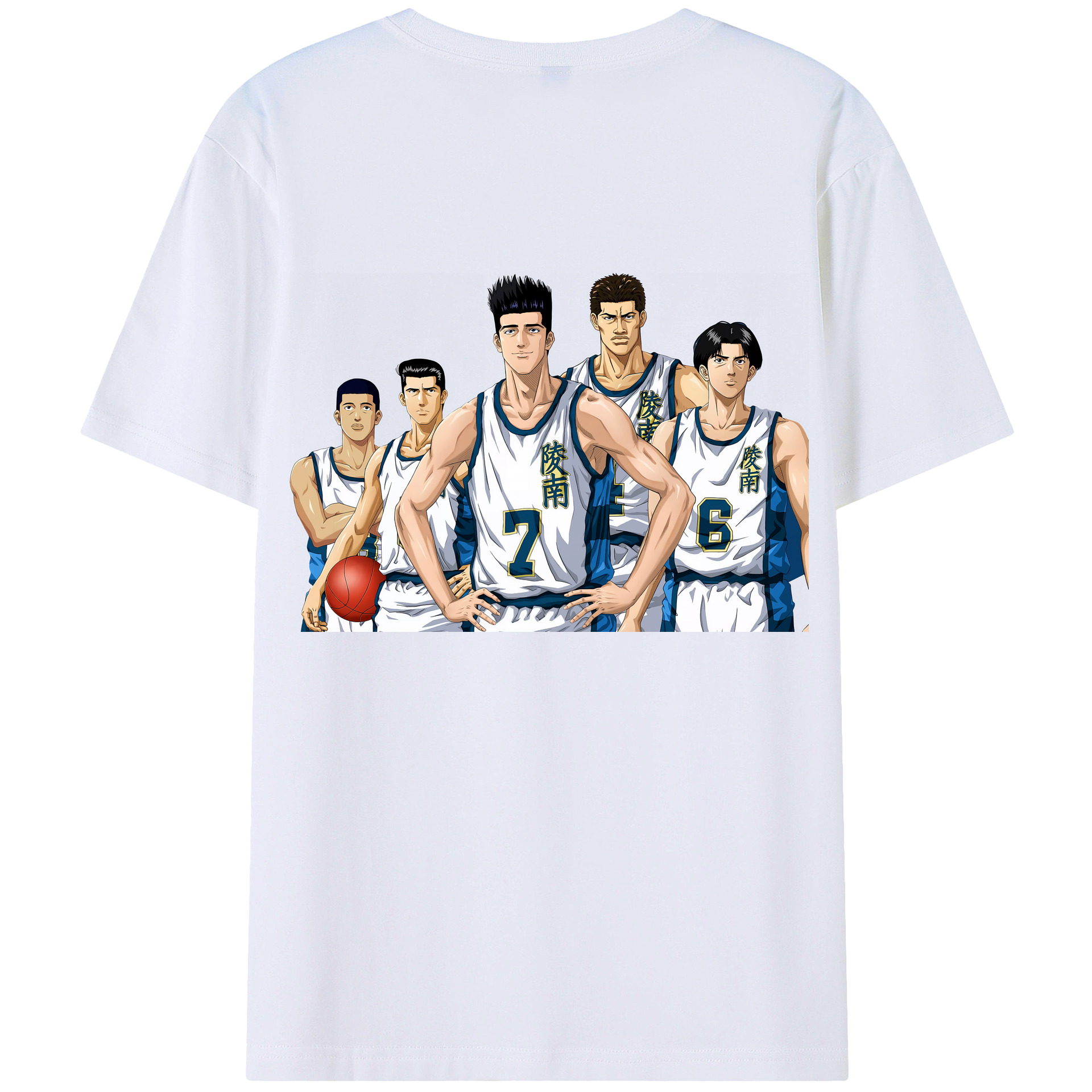 （画像用） SLAM DUNK／スラムダンク 綿100％ メンズ半袖Tシャツ（バックプリント） 通気性