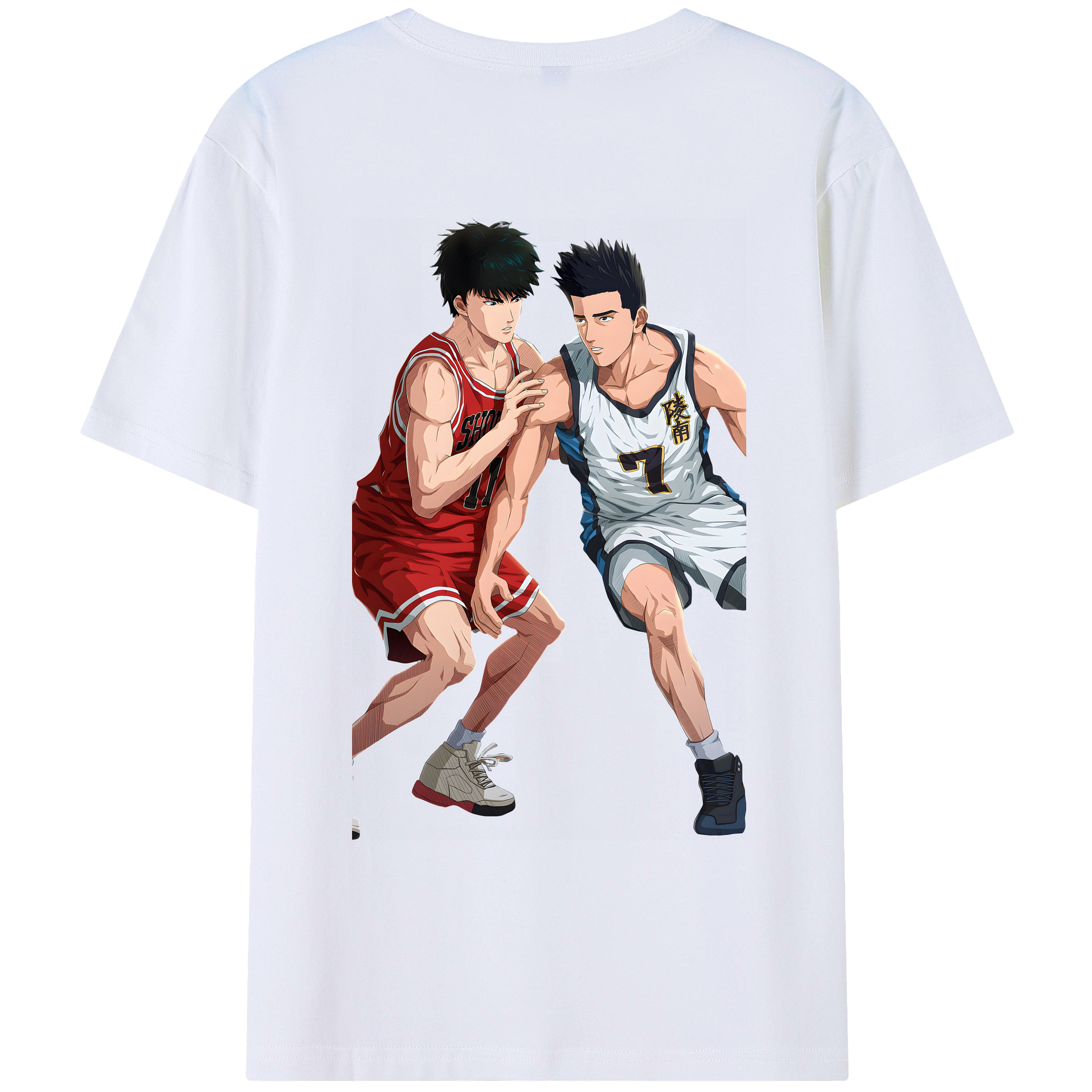 （画像用） SLAM DUNK／スラムダンク 綿100％ メンズ半袖Tシャツ（バックプリント） 通気性
