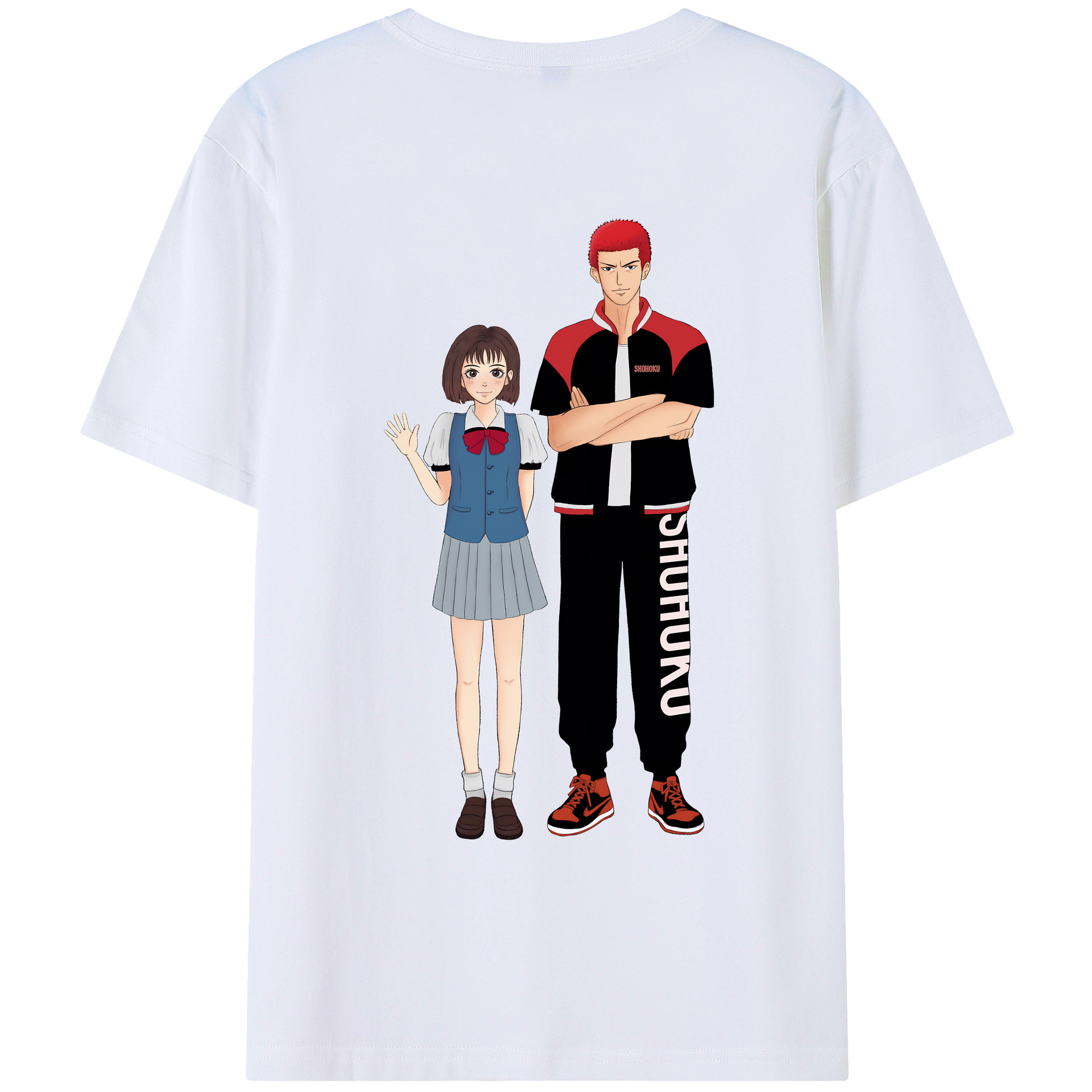 （画像用） SLAM DUNK／スラムダンク 綿100％ メンズ半袖Tシャツ（バックプリント） 通気性