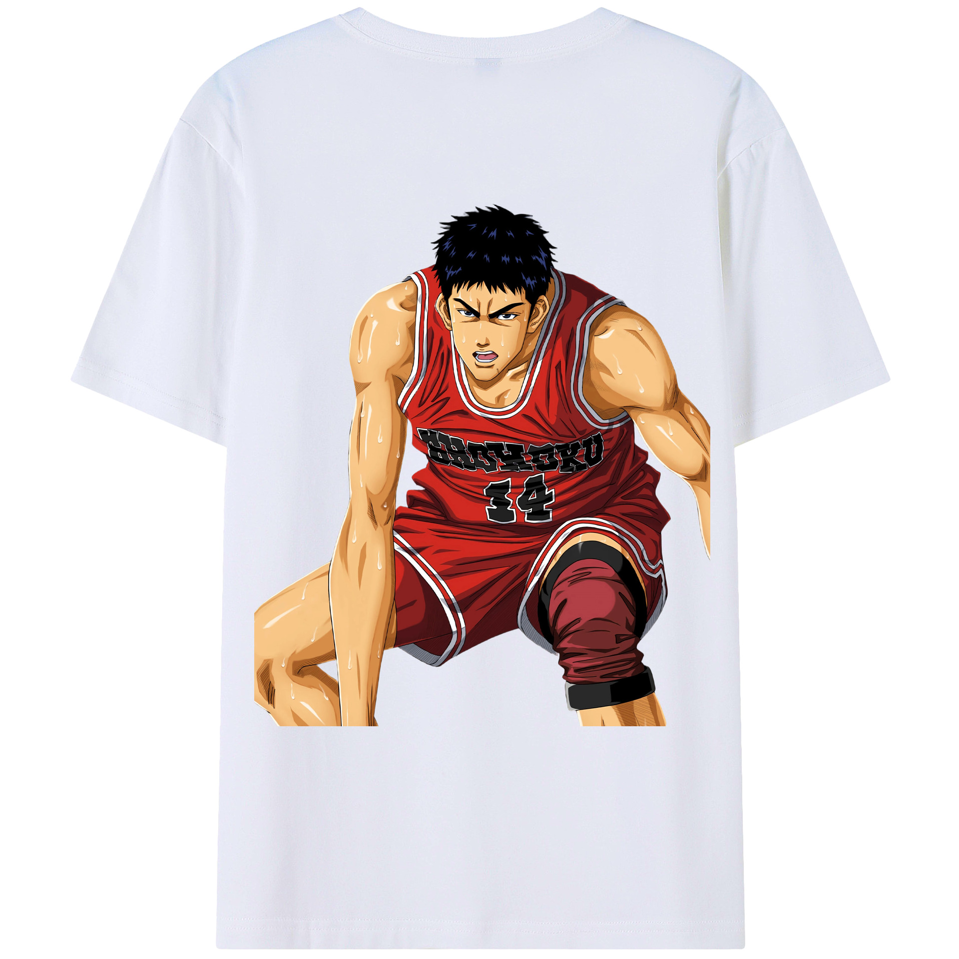（画像用） SLAM DUNK／スラムダンク 綿100％ メンズ半袖Tシャツ（バックプリント） 通気性