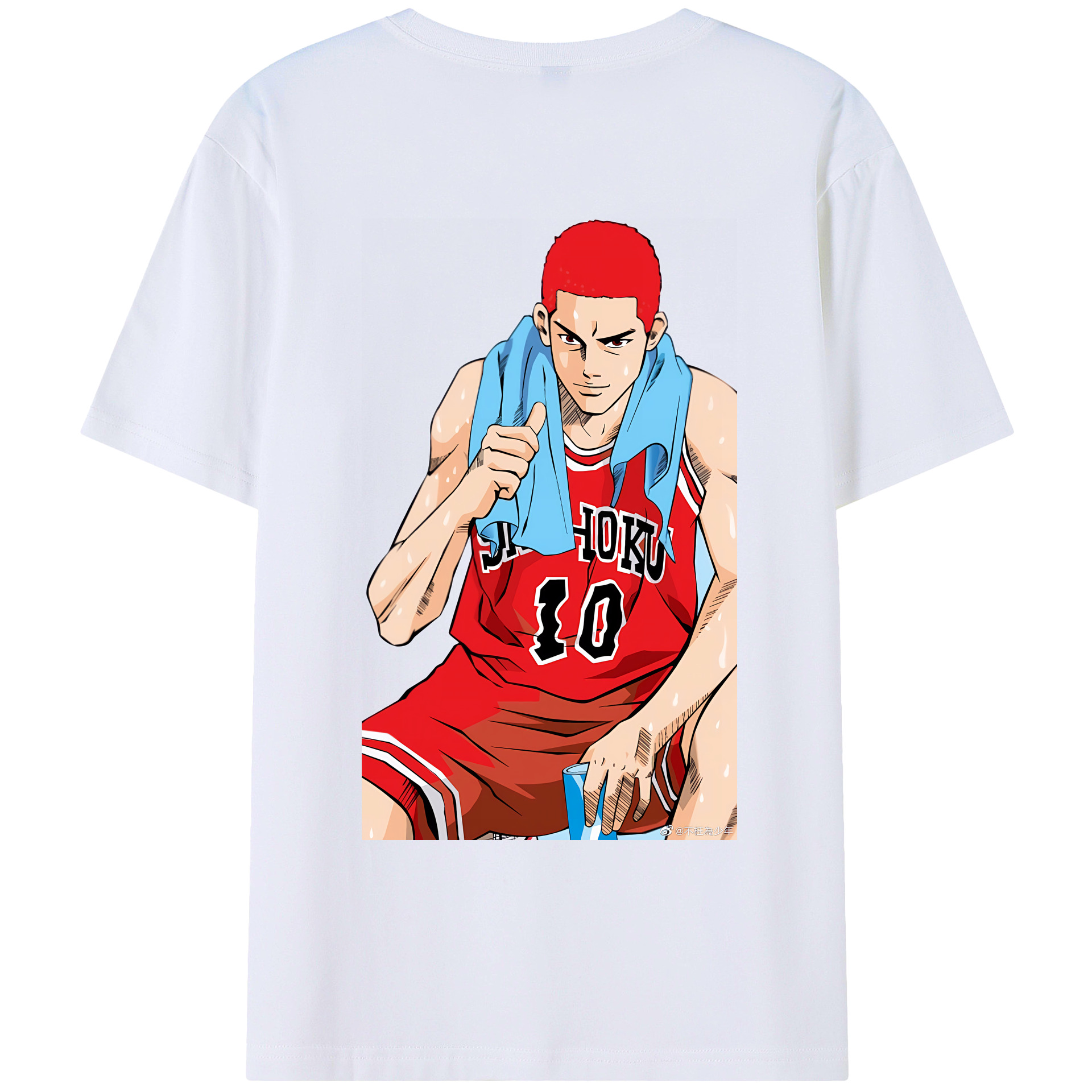 （画像用） SLAM DUNK／スラムダンク 綿100％ メンズ半袖Tシャツ（バックプリント） 通気性
