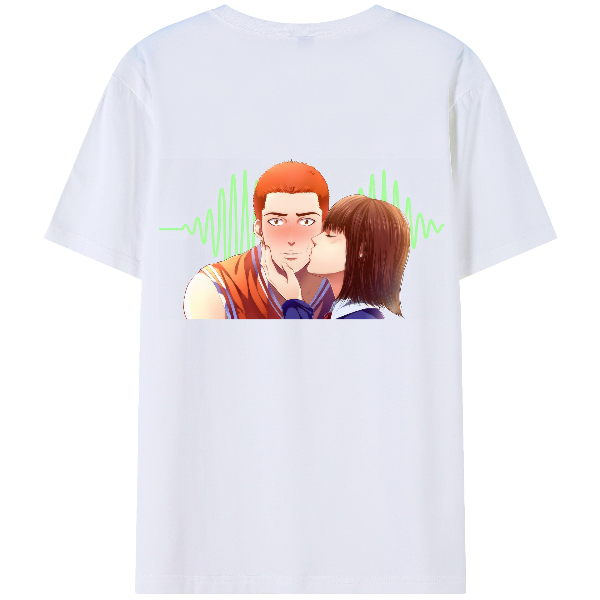 （画像用） SLAM DUNK／スラムダンク 綿100％ メンズ半袖Tシャツ（バックプリント） 通気性