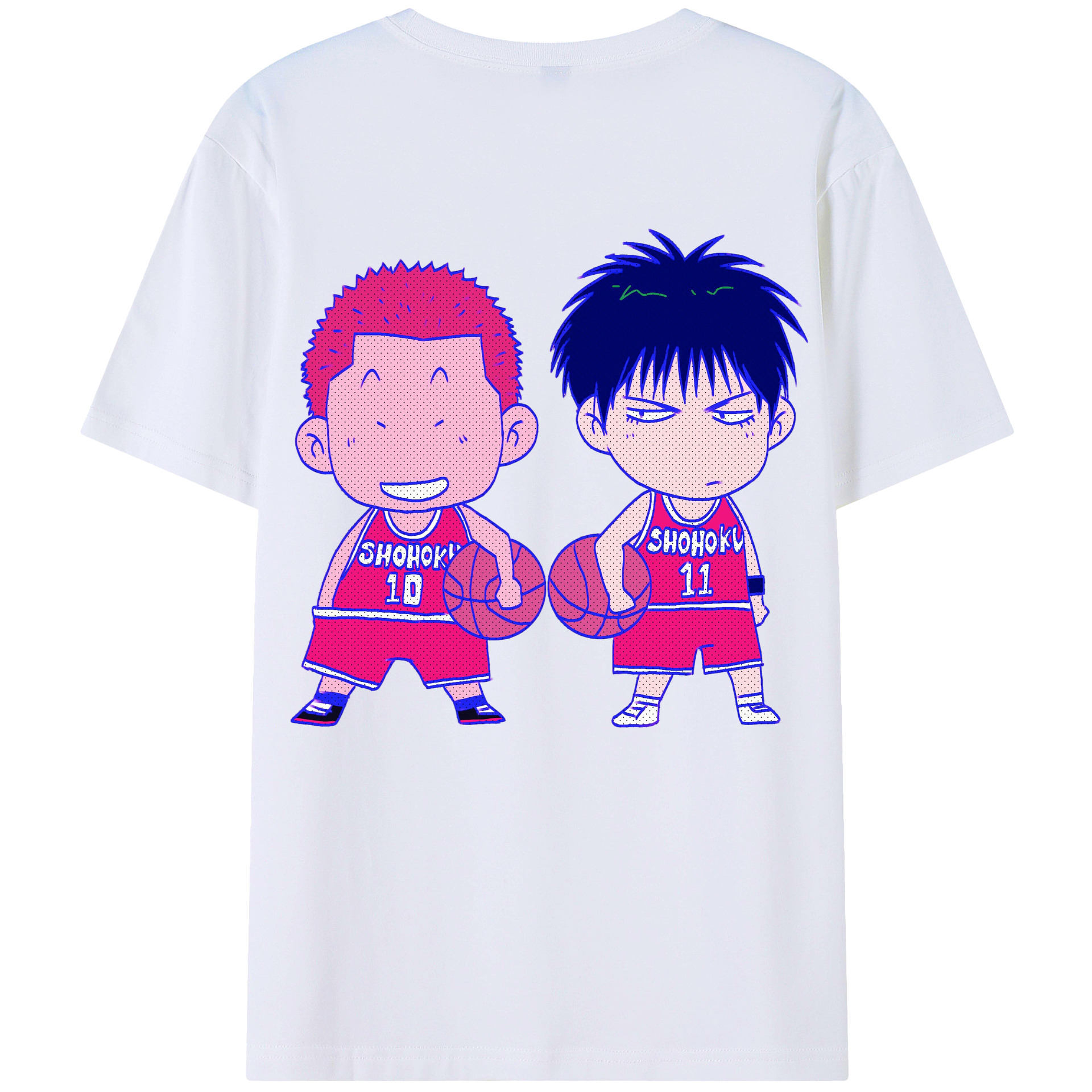 （画像用） SLAM DUNK／スラムダンク 綿100％ メンズ半袖Tシャツ（バックプリント） 通気性