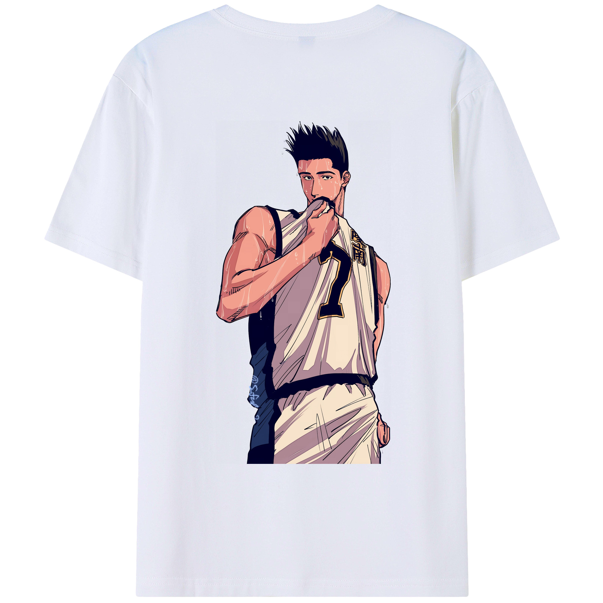 （画像用） SLAM DUNK／スラムダンク 綿100％ メンズ半袖Tシャツ（バックプリント） 通気性