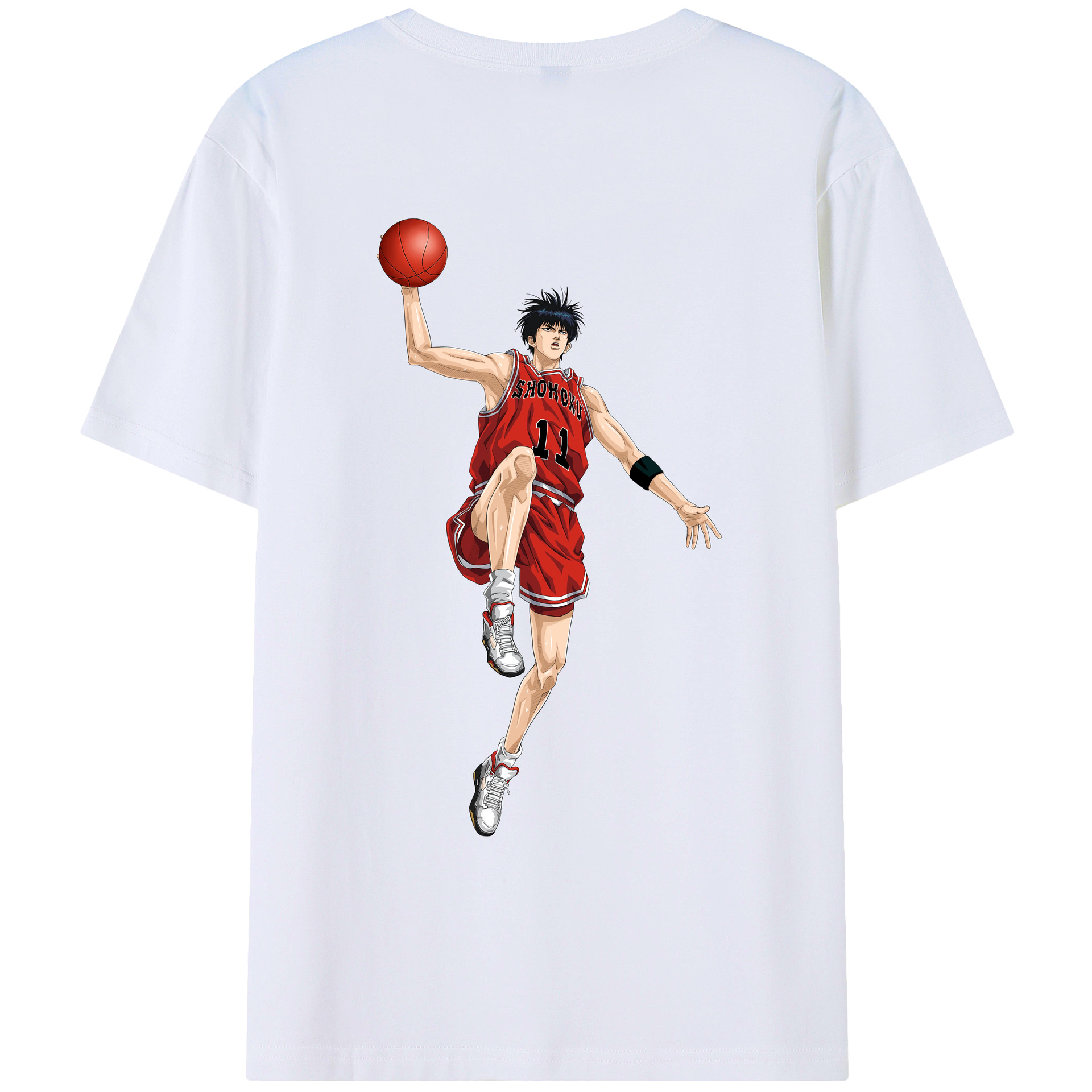 （画像用） SLAM DUNK／スラムダンク 綿100％ メンズ半袖Tシャツ（バックプリント） 通気性