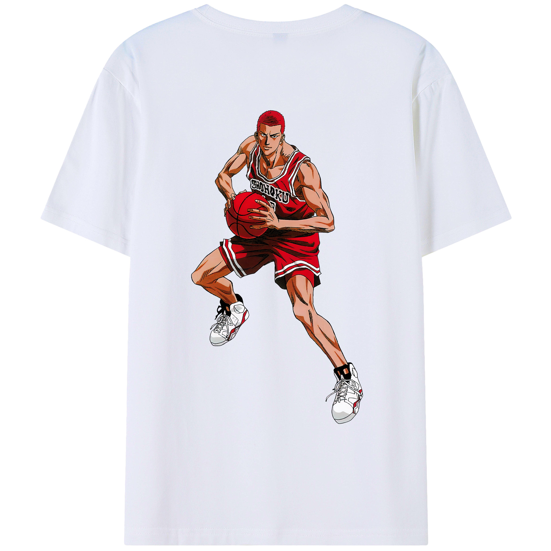 （画像用） SLAM DUNK／スラムダンク 綿100％ メンズ半袖Tシャツ（バックプリント） 通気性