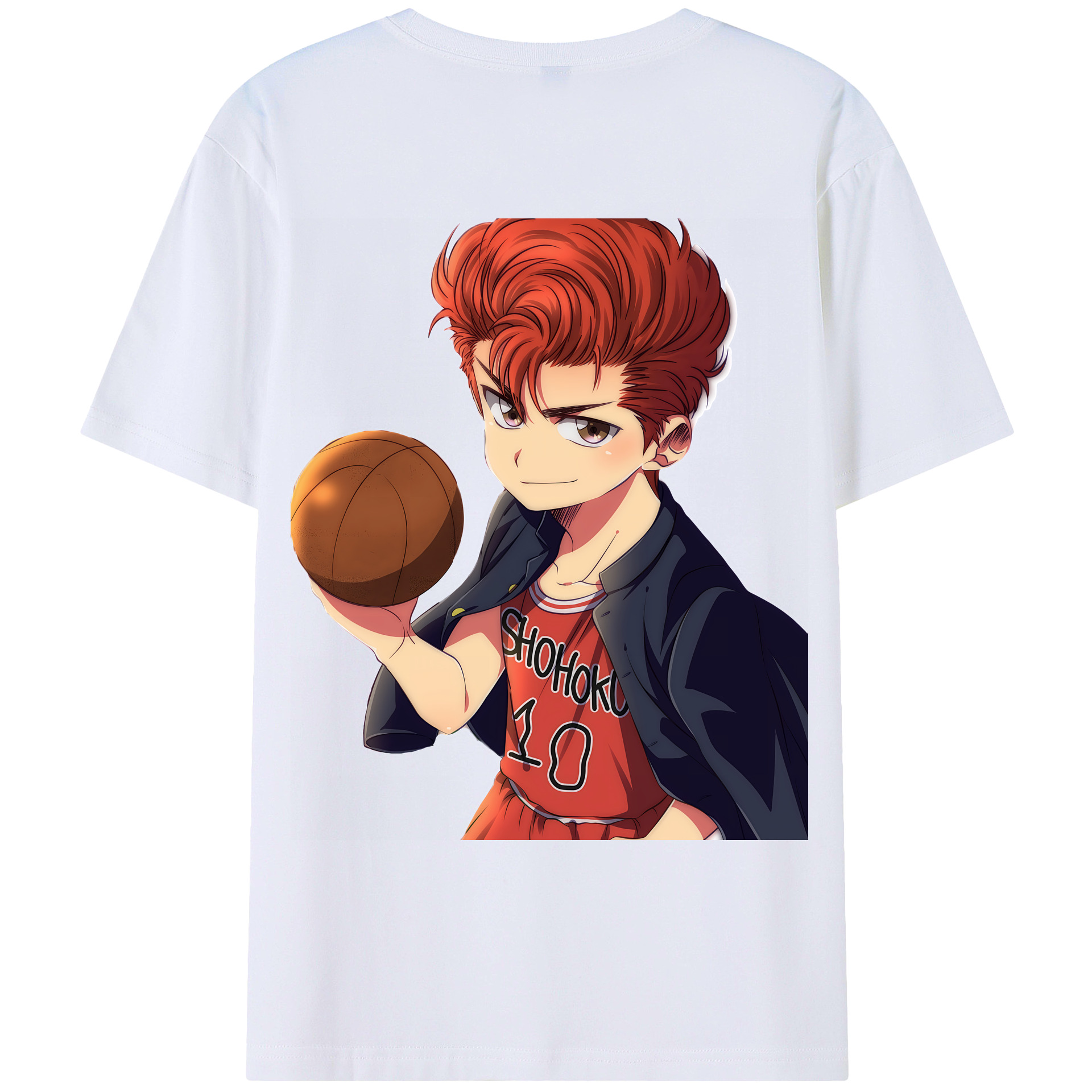 （画像用） SLAM DUNK／スラムダンク 綿100％ メンズ半袖Tシャツ（バックプリント） 通気性