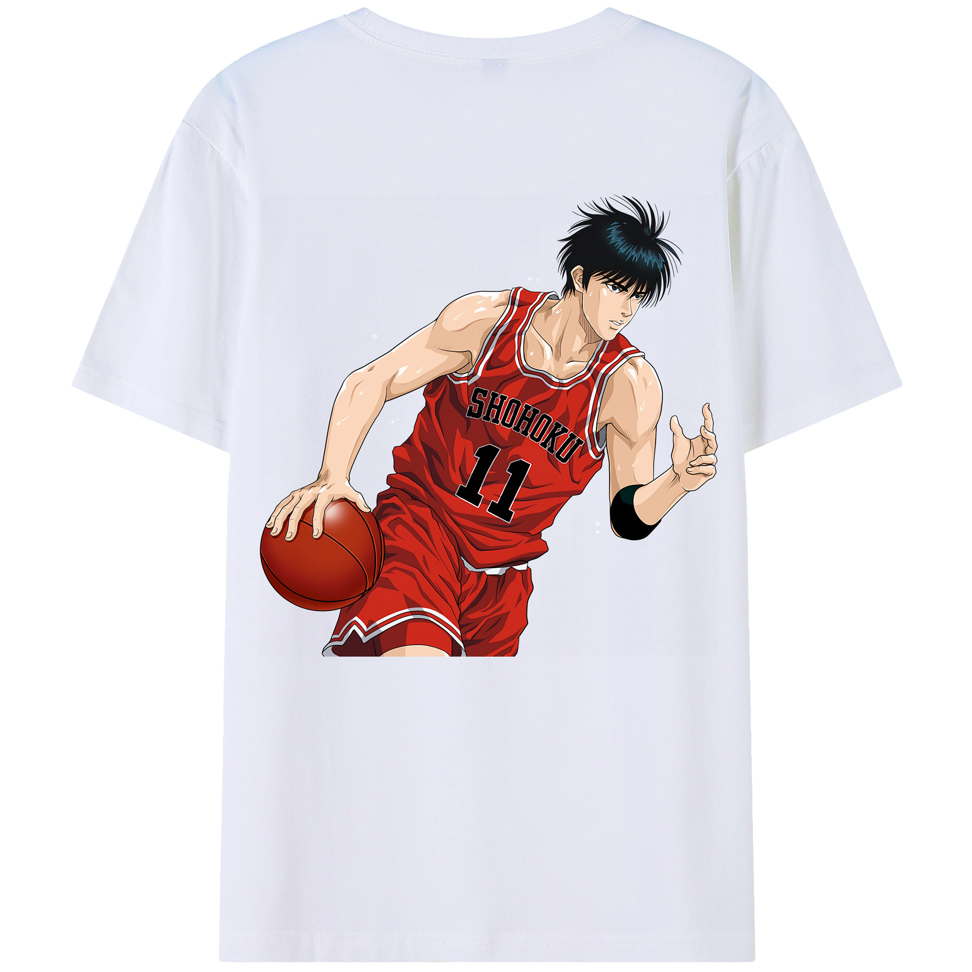 （画像用） SLAM DUNK／スラムダンク 綿100％ メンズ半袖Tシャツ（バックプリント） 通気性