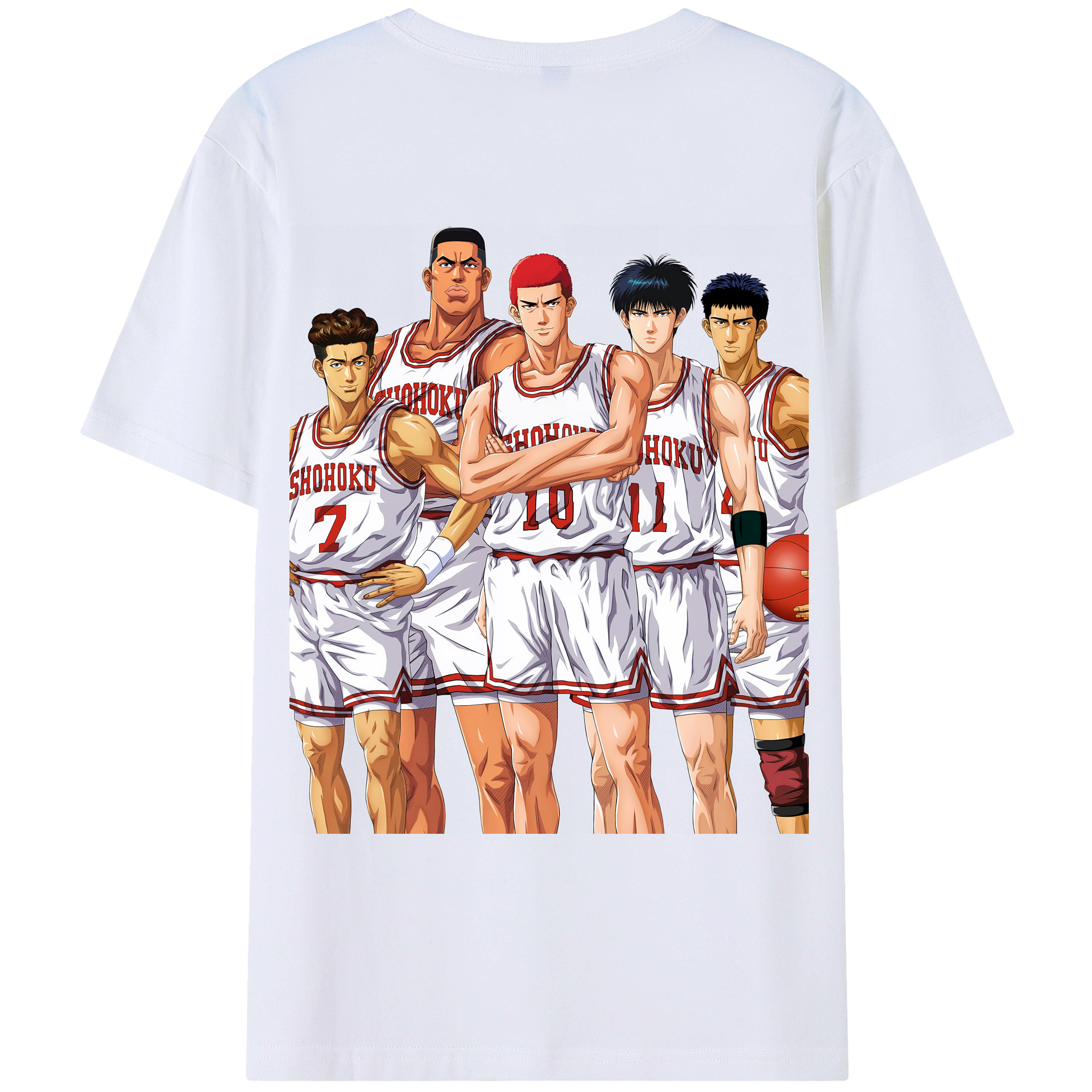 （画像用） SLAM DUNK／スラムダンク 綿100％ メンズ半袖Tシャツ（バックプリント） 通気性