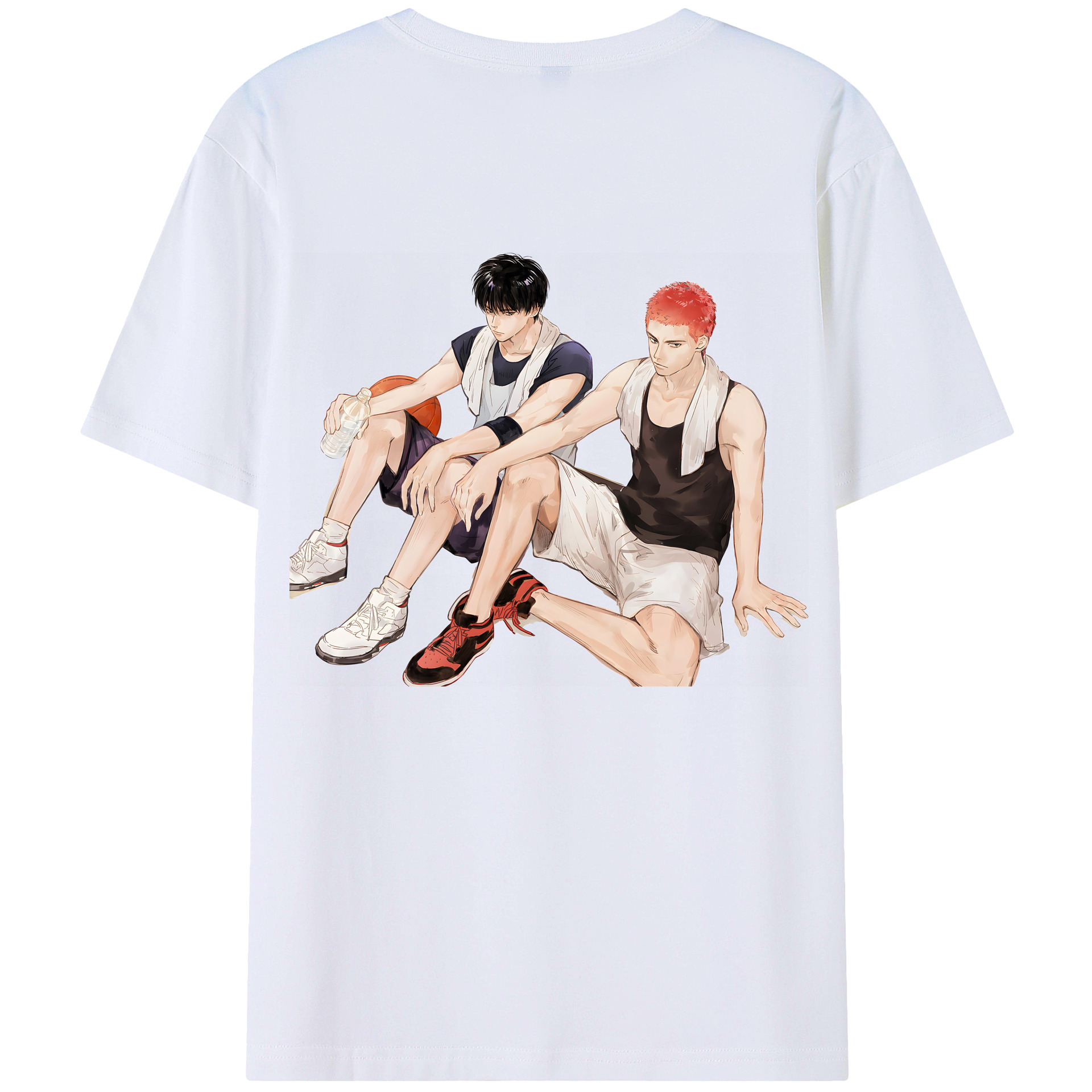 （画像用） SLAM DUNK／スラムダンク 綿100％ メンズ半袖Tシャツ（バックプリント） 通気性
