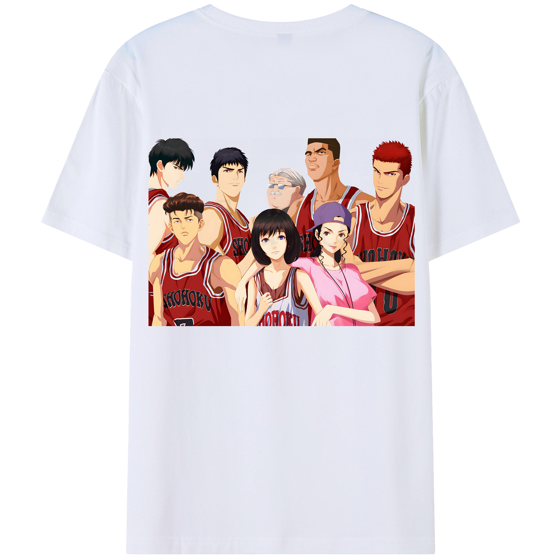 （画像用） SLAM DUNK／スラムダンク 綿100％ メンズ半袖Tシャツ（バックプリント） 通気性