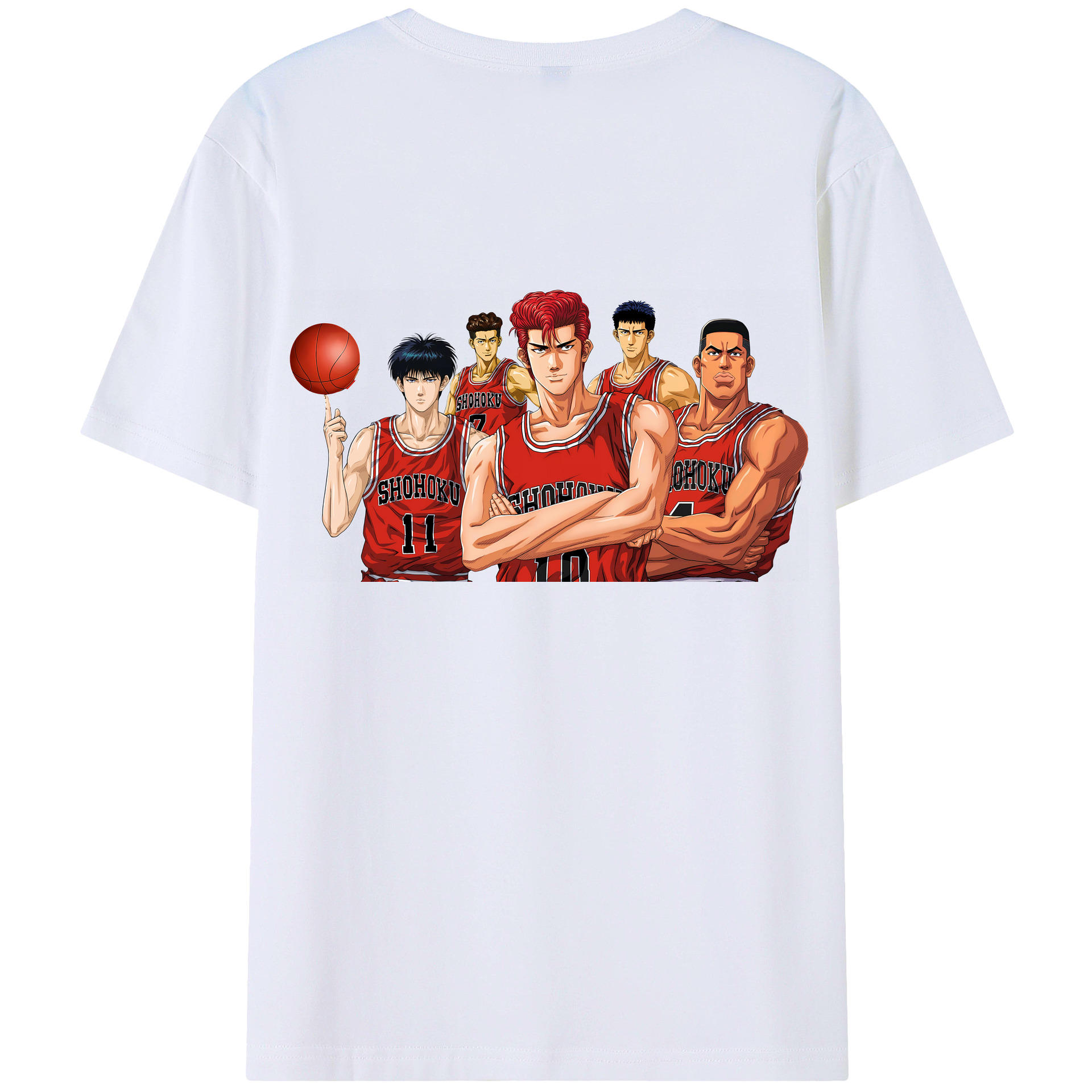 （画像用） SLAM DUNK／スラムダンク 綿100％ メンズ半袖Tシャツ（バックプリント） 通気性