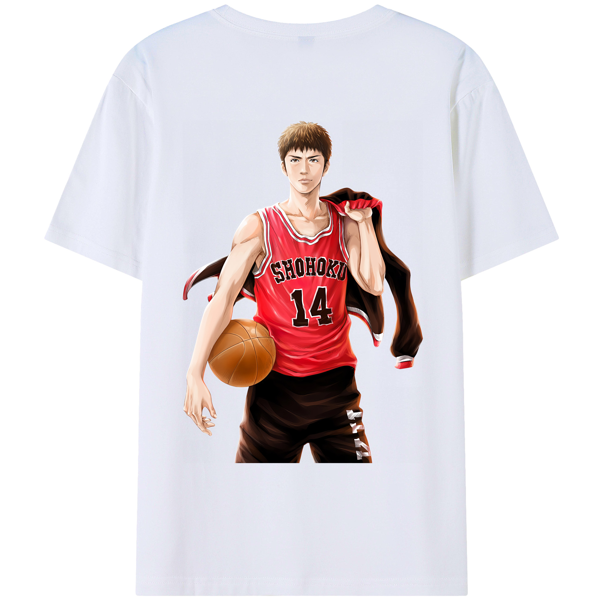（画像用） SLAM DUNK／スラムダンク 綿100％ メンズ半袖Tシャツ（バックプリント） 通気性