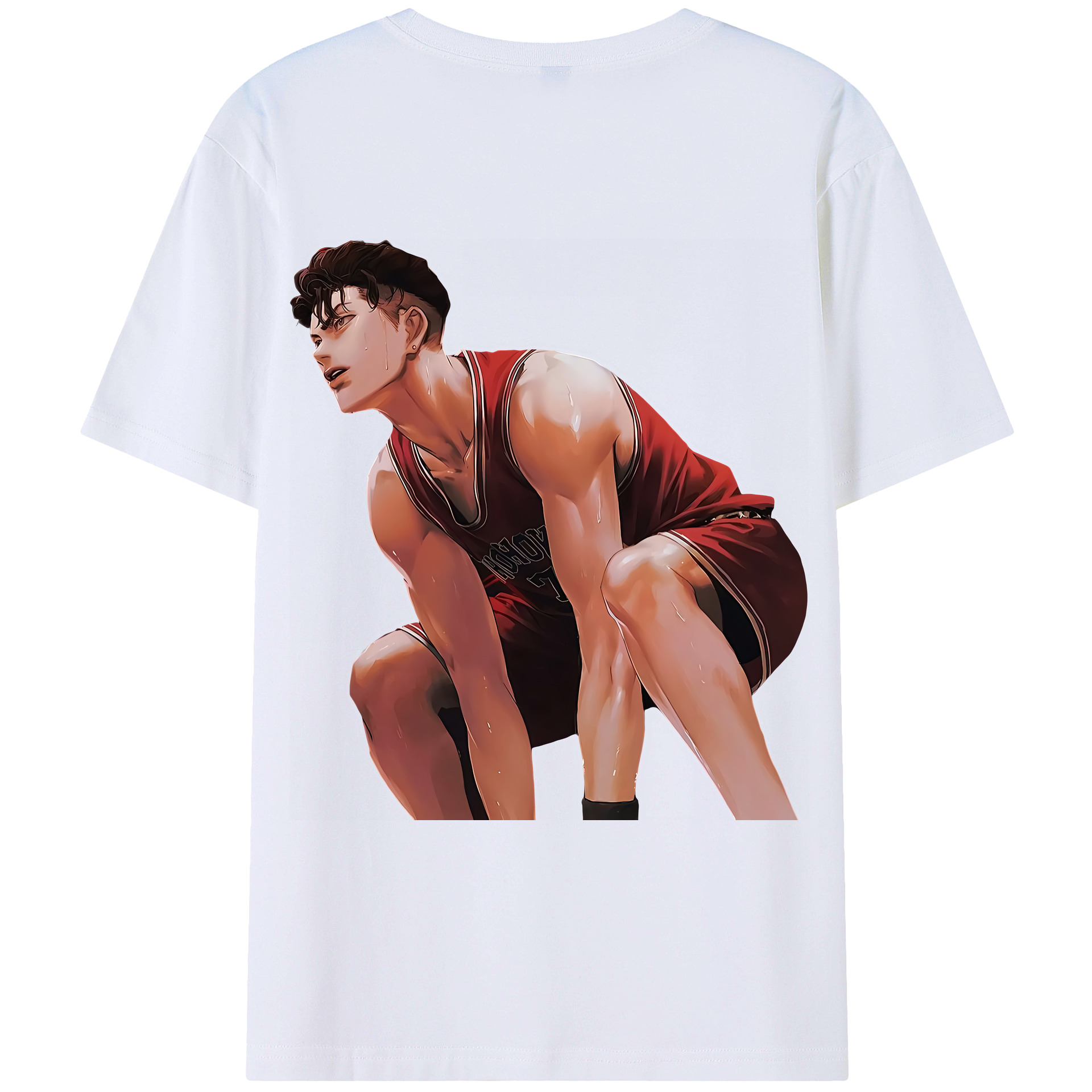 （画像用） SLAM DUNK／スラムダンク 綿100％ メンズ半袖Tシャツ（バックプリント） 通気性