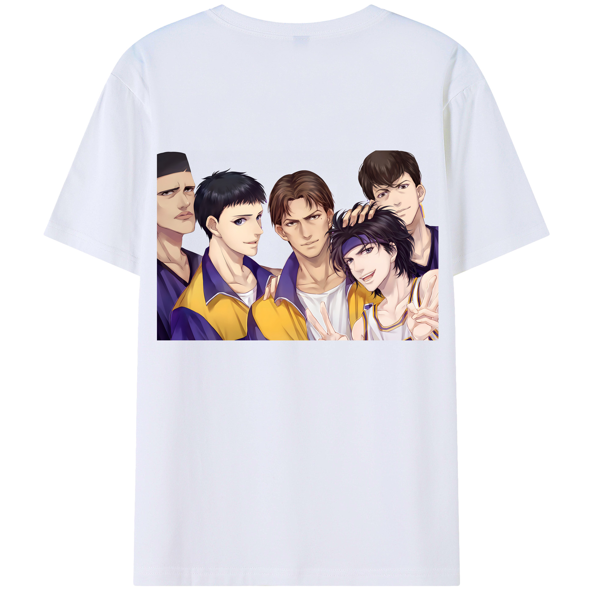 （画像用） SLAM DUNK／スラムダンク 綿100％ メンズ半袖Tシャツ（バックプリント） 通気性