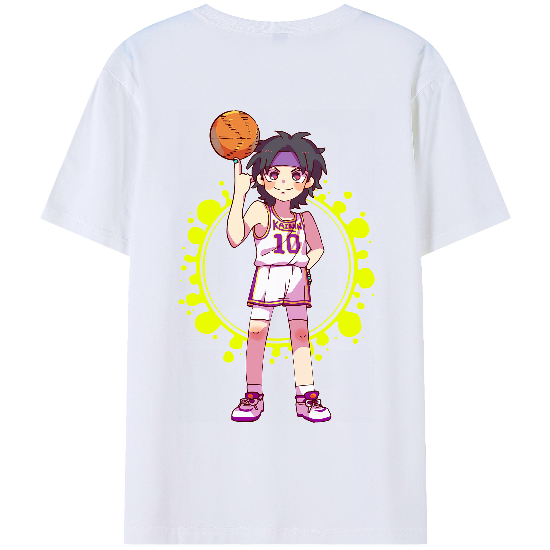 （画像用） SLAM DUNK／スラムダンク 綿100％ メンズ半袖Tシャツ（バックプリント） 通気性