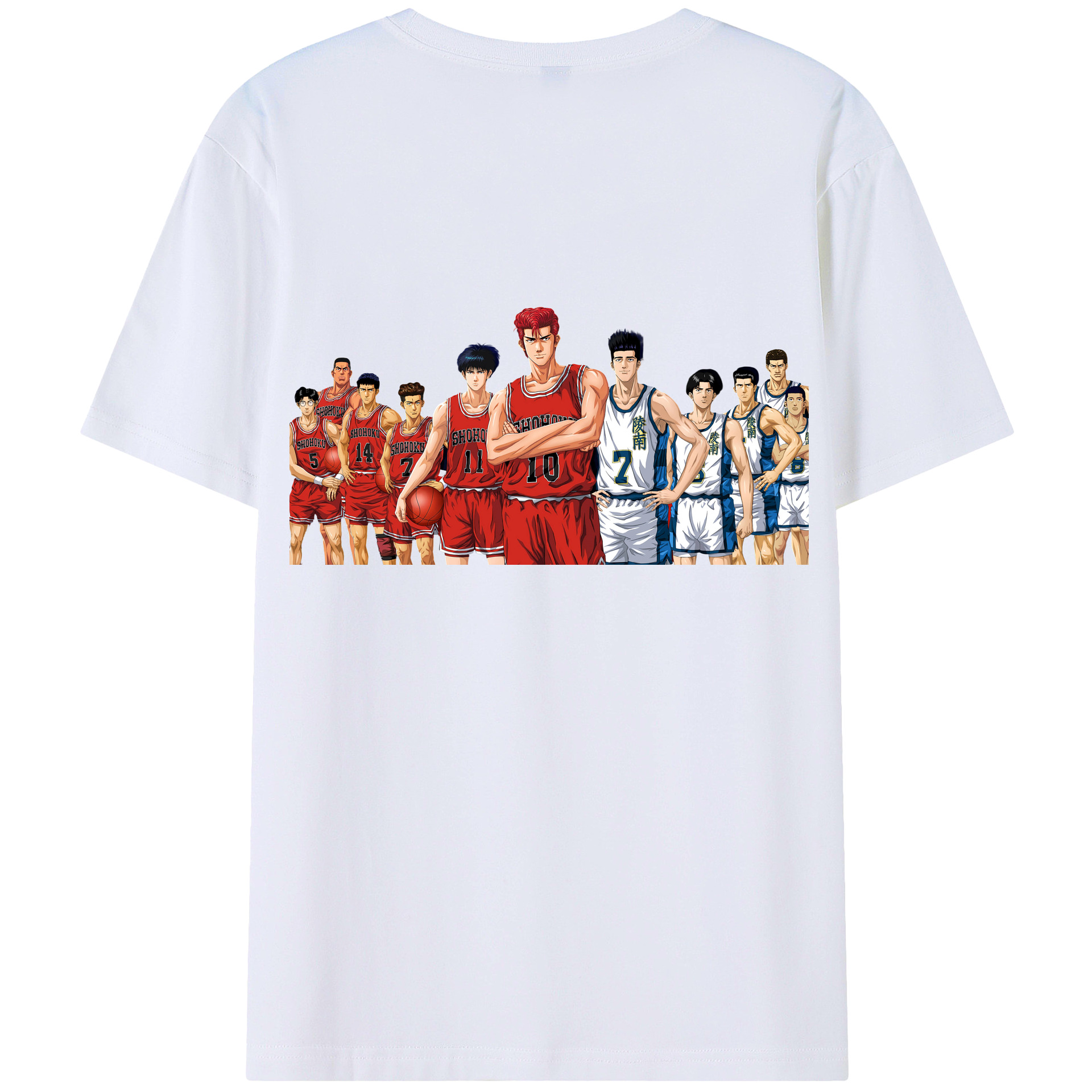 （画像用） SLAM DUNK／スラムダンク 綿100％ メンズ半袖Tシャツ（バックプリント） 通気性