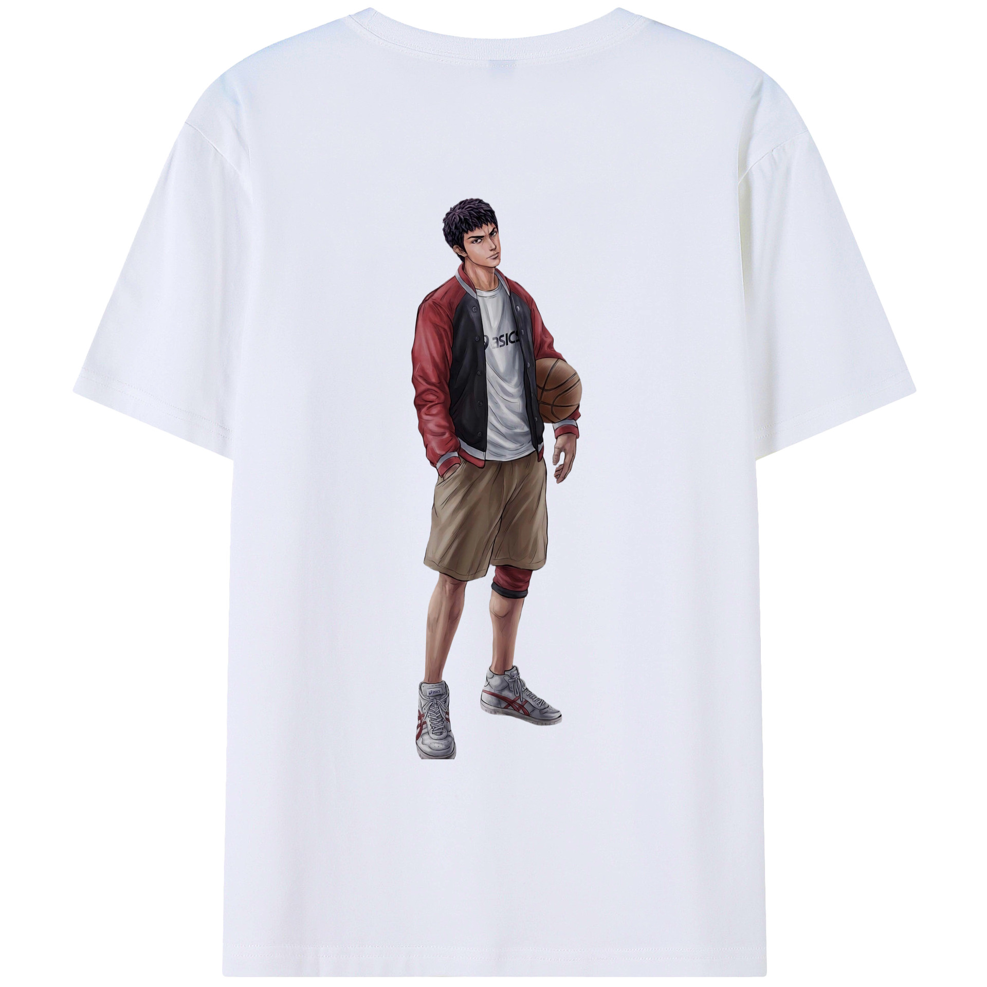 （画像用） SLAM DUNK／スラムダンク 綿100％ メンズ半袖Tシャツ（バックプリント） 通気性