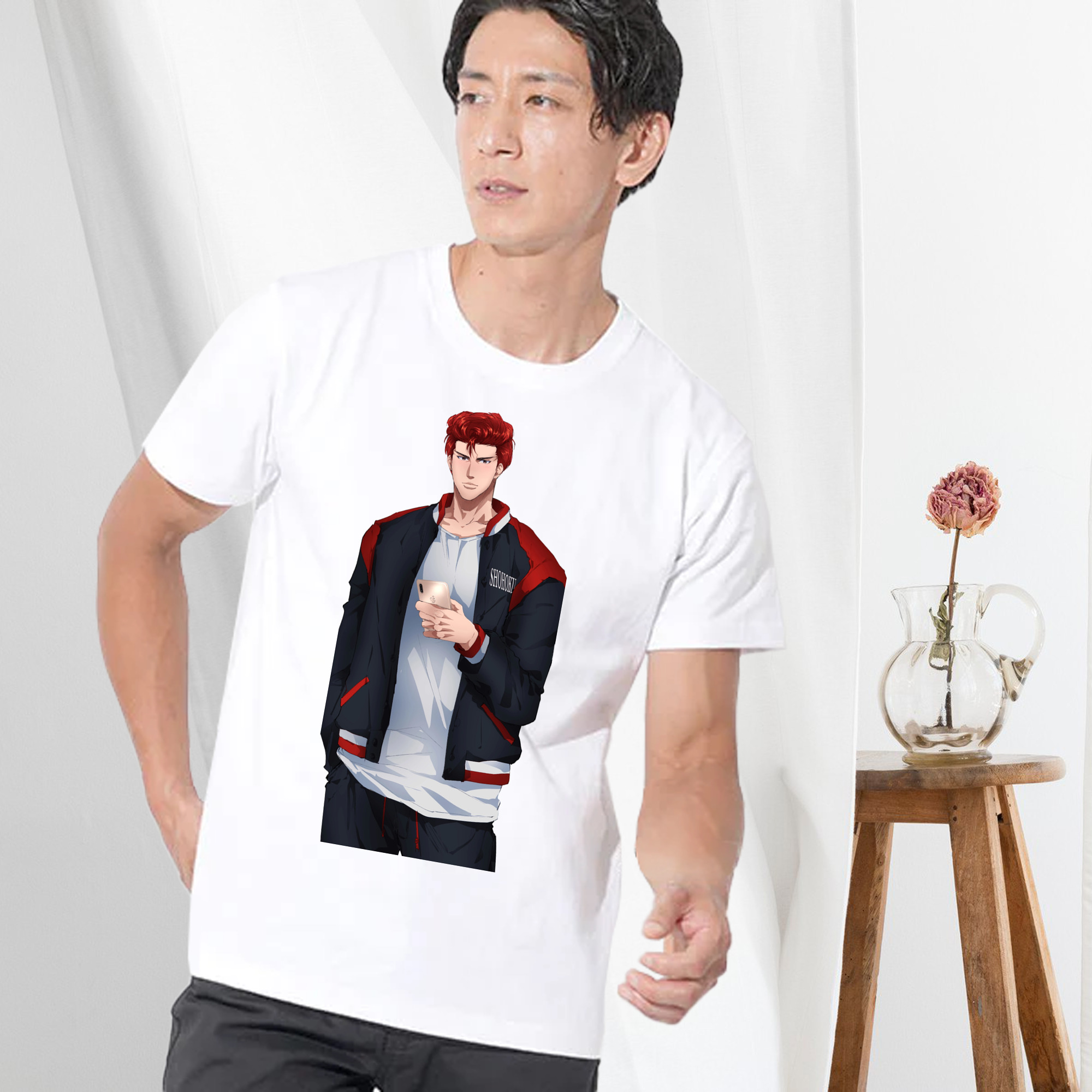 SLAM DUNK／スラムダンク 綿100％ メンズ半袖Tシャツ｜肌触りやわらか＆通気性