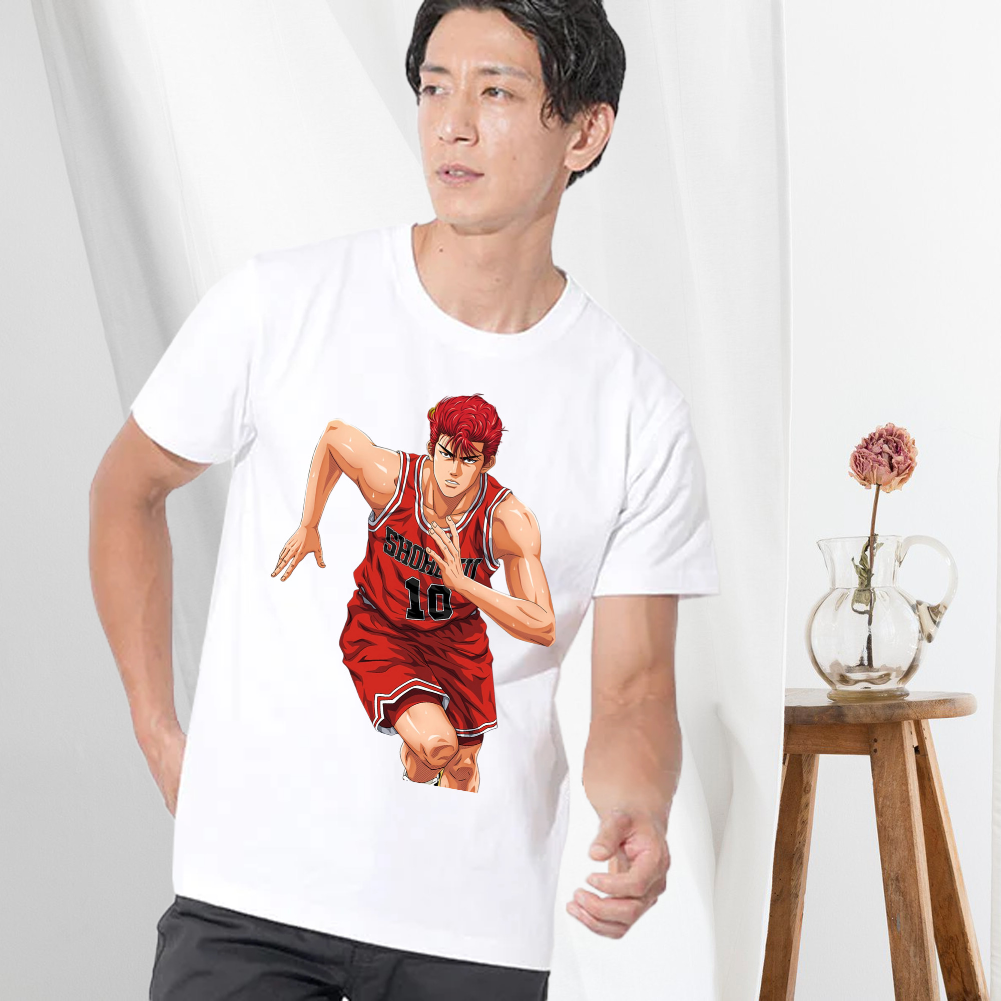 SLAM DUNK／スラムダンク 綿100％ メンズ半袖Tシャツ｜肌触りやわらか＆通気性
