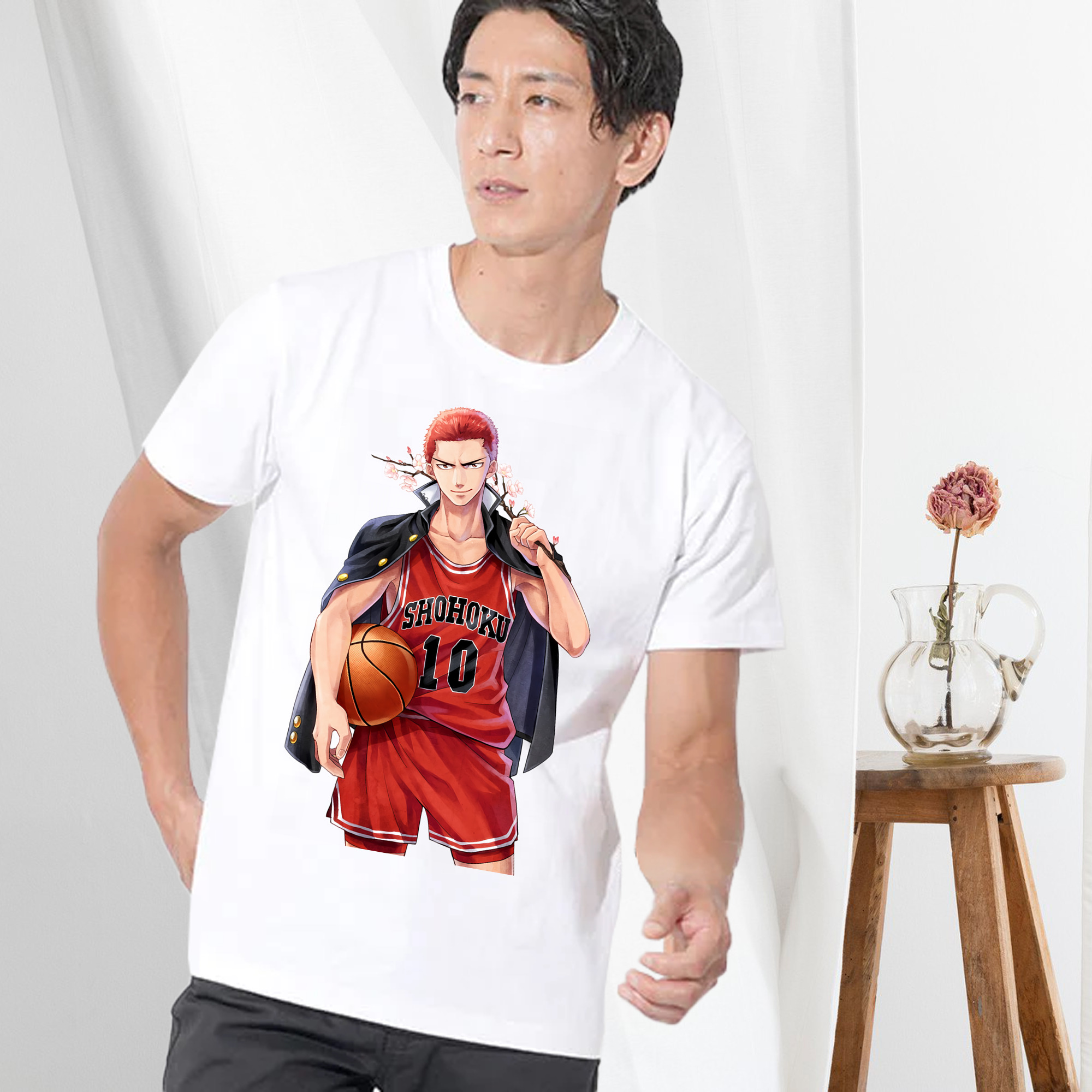 SLAM DUNK／スラムダンク 綿100％ メンズ半袖Tシャツ｜肌触りやわらか＆通気性