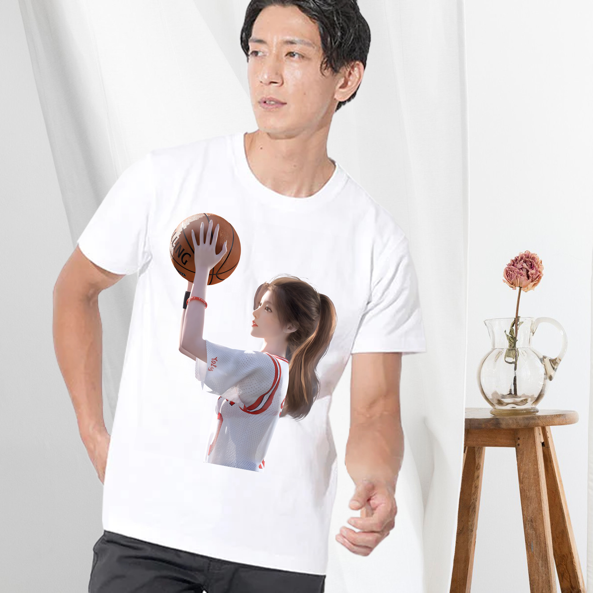 SLAM DUNK／スラムダンク 綿100％ メンズ半袖Tシャツ｜肌触りやわらか＆通気性