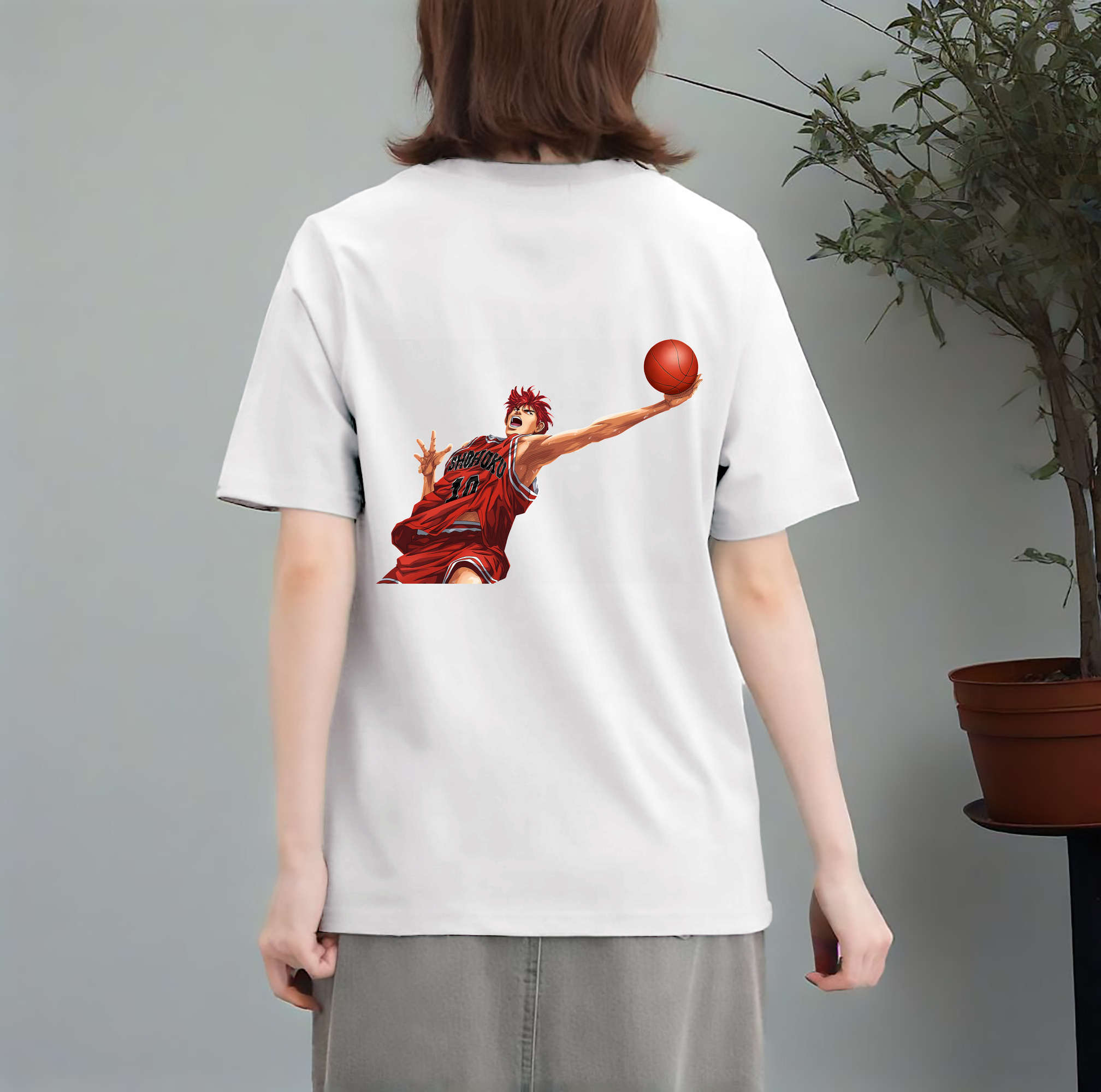 SLAM DUNK／スラムダンク レディース半袖Tシャツ(バックプリント)