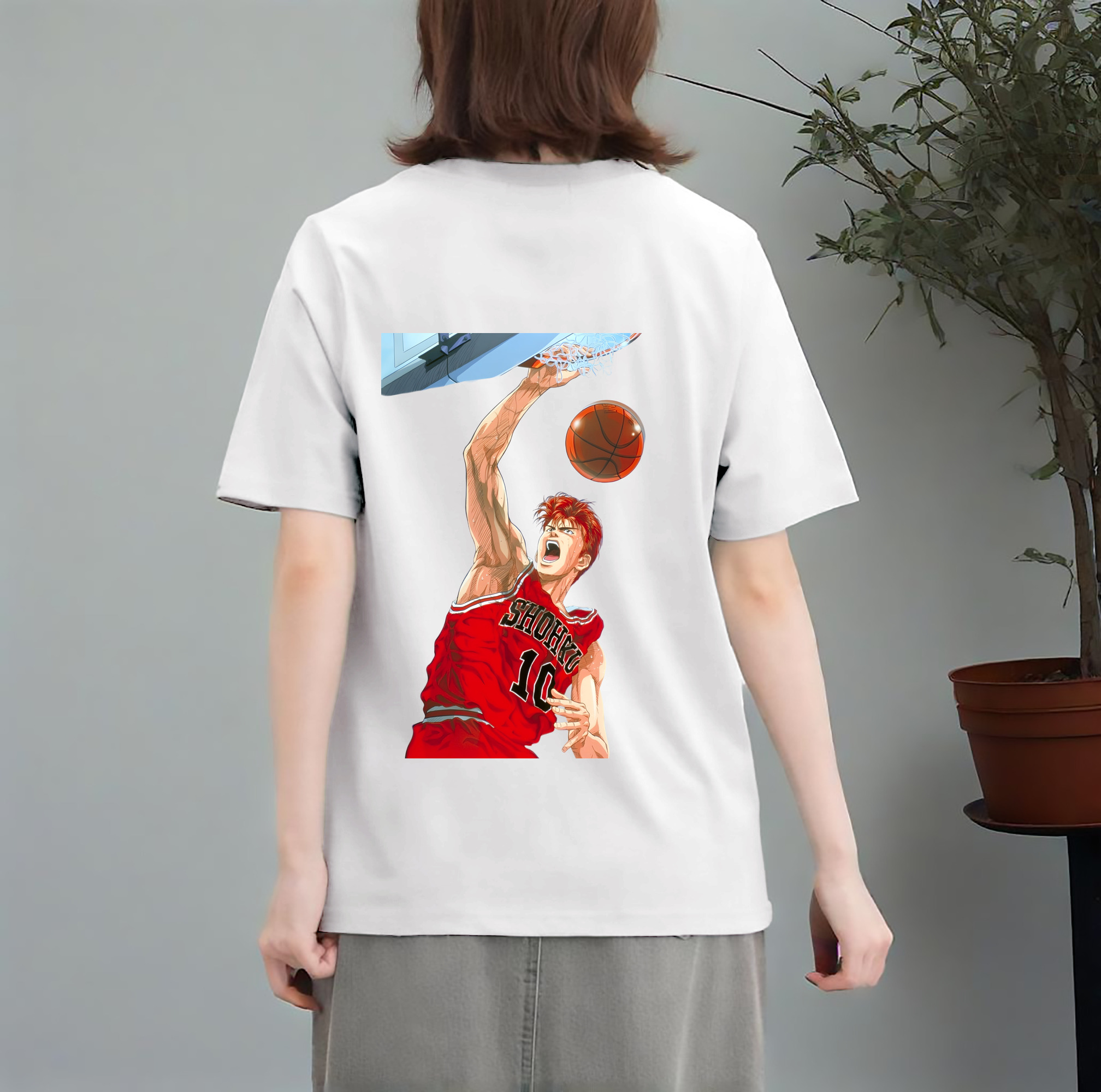 SLAM DUNK／スラムダンク レディース半袖Tシャツ(バックプリント)