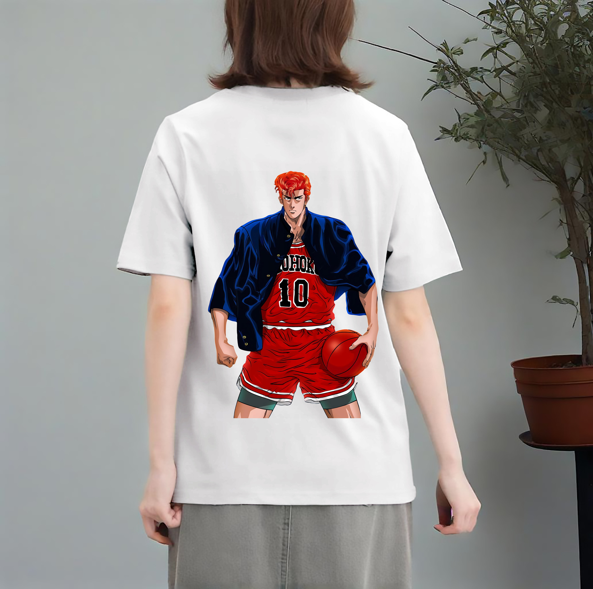 SLAM DUNK／スラムダンク レディース半袖Tシャツ(バックプリント)