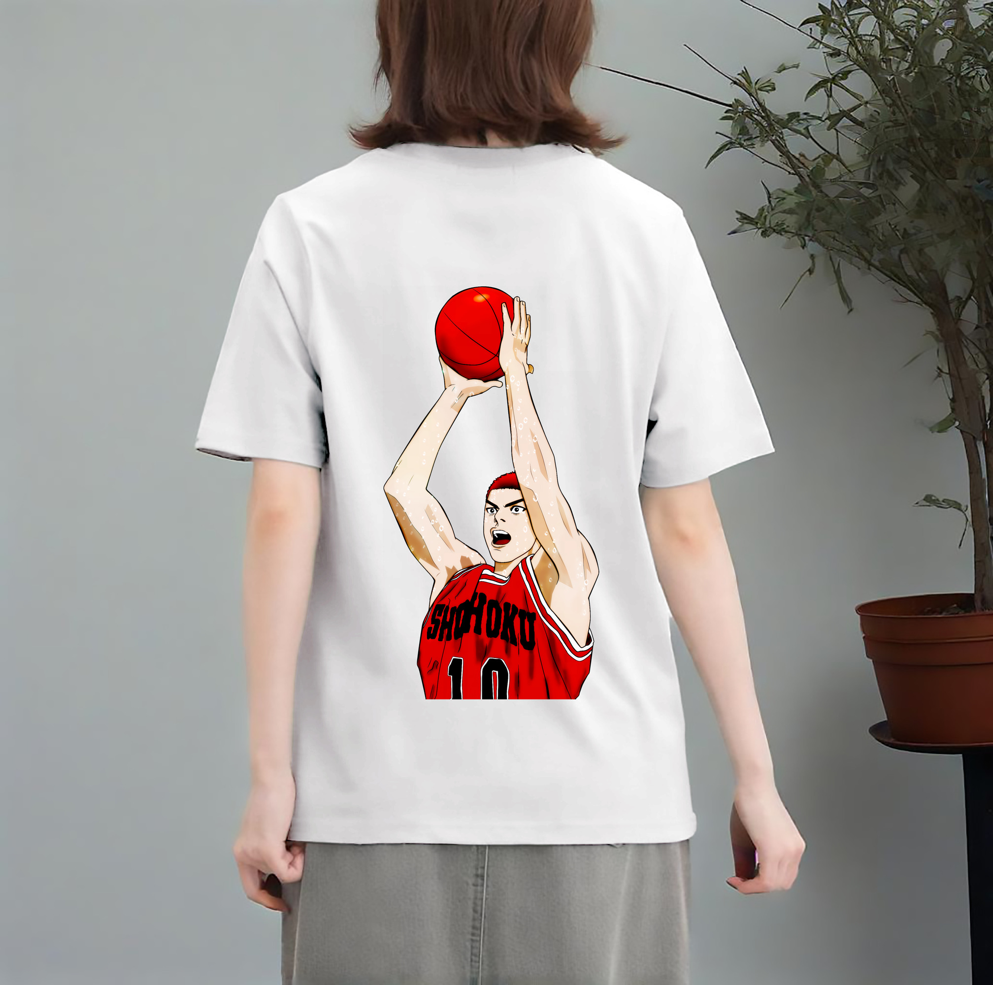 SLAM DUNK／スラムダンク レディース半袖Tシャツ(バックプリント)