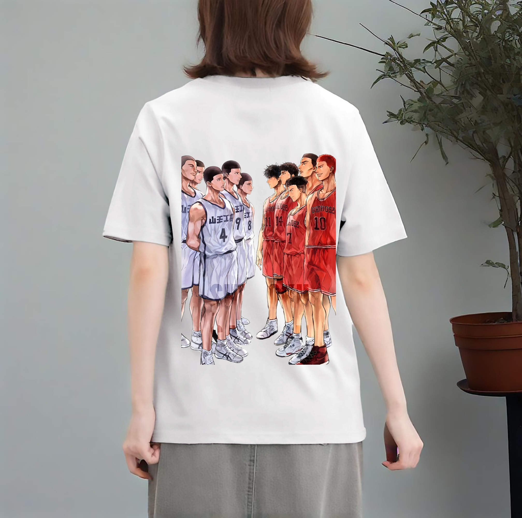 SLAM DUNK／スラムダンク レディース半袖Tシャツ(バックプリント)