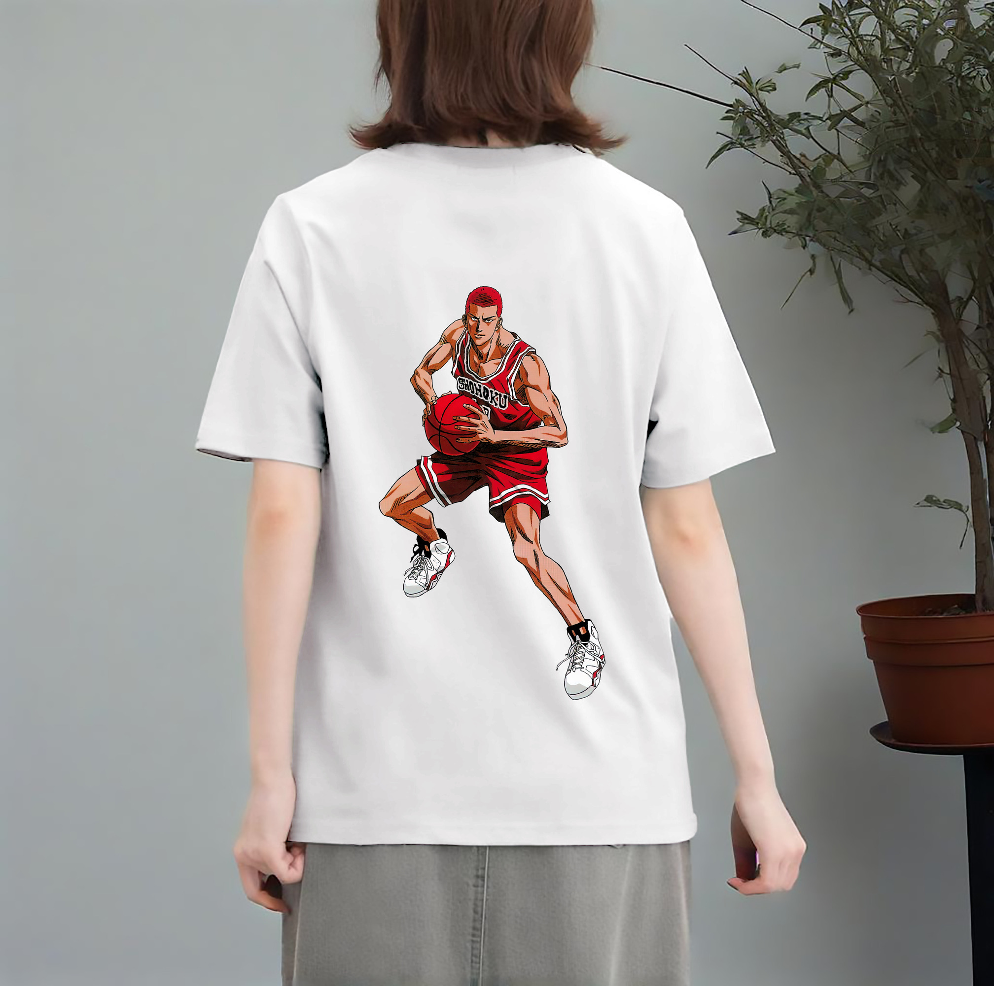 SLAM DUNK／スラムダンク レディース半袖Tシャツ(バックプリント)