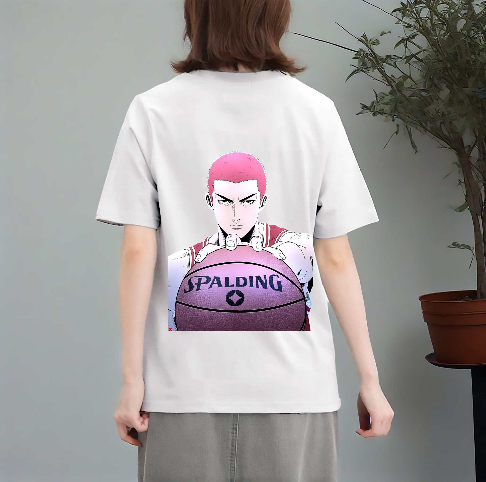 SLAM DUNK／スラムダンク レディース半袖Tシャツ(バックプリント)