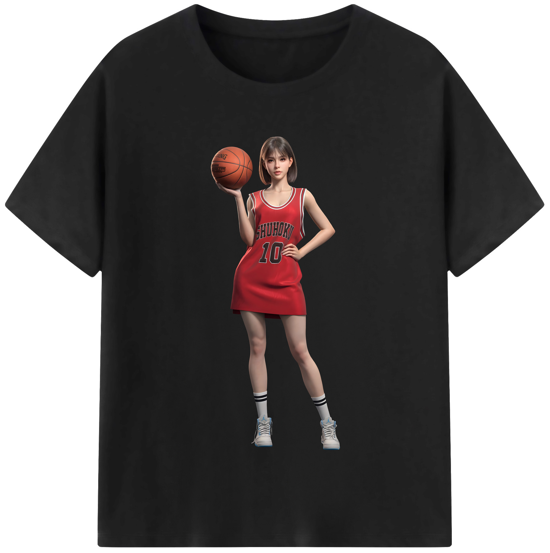 （画像用） SLAM DUNK／スラムダンク レディースカジュアルプリントTシャツ（綿100％）