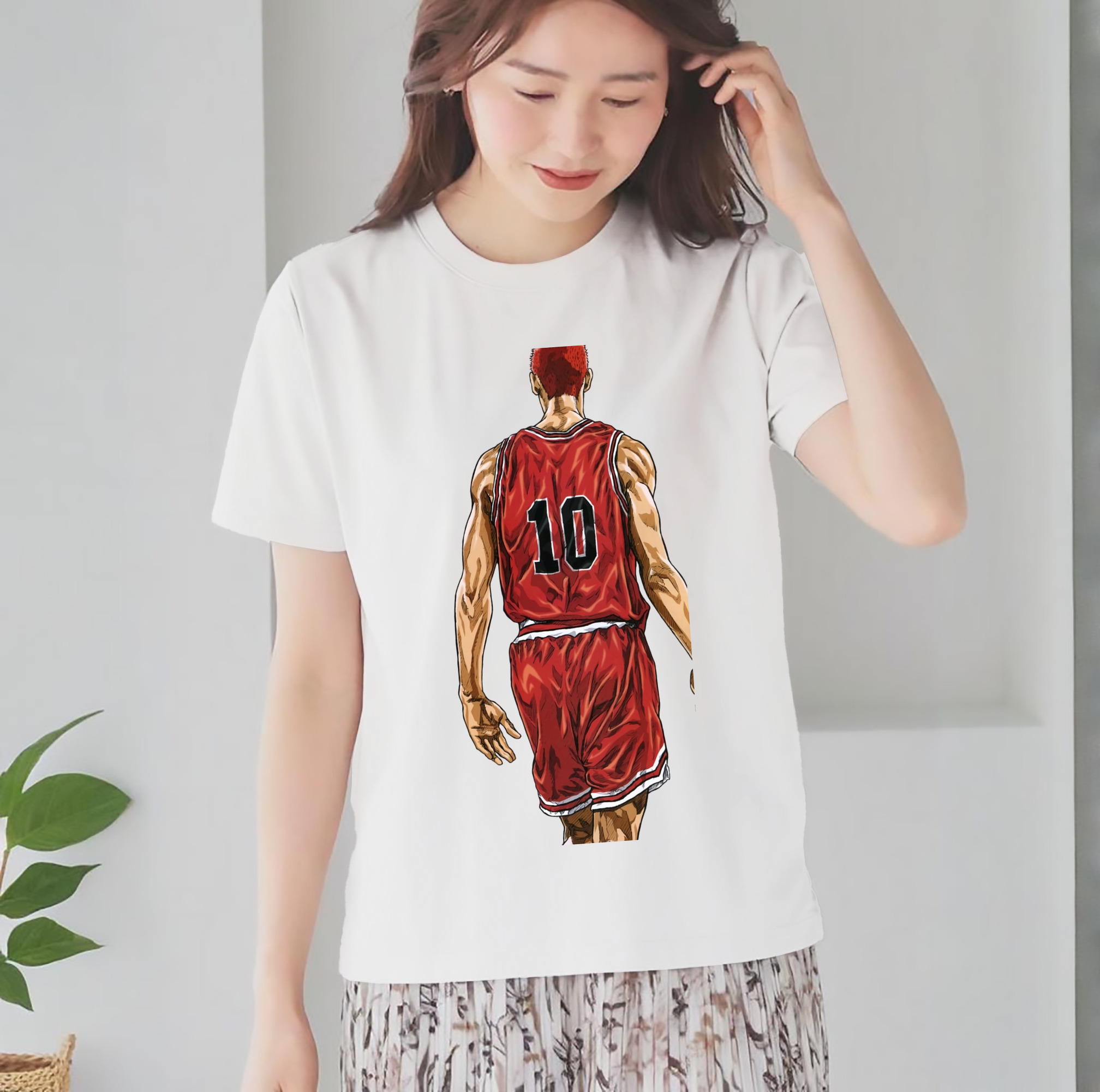 SLAM DUNK／スラムダンク レディースカジュアルプリントTシャツ（綿100％）