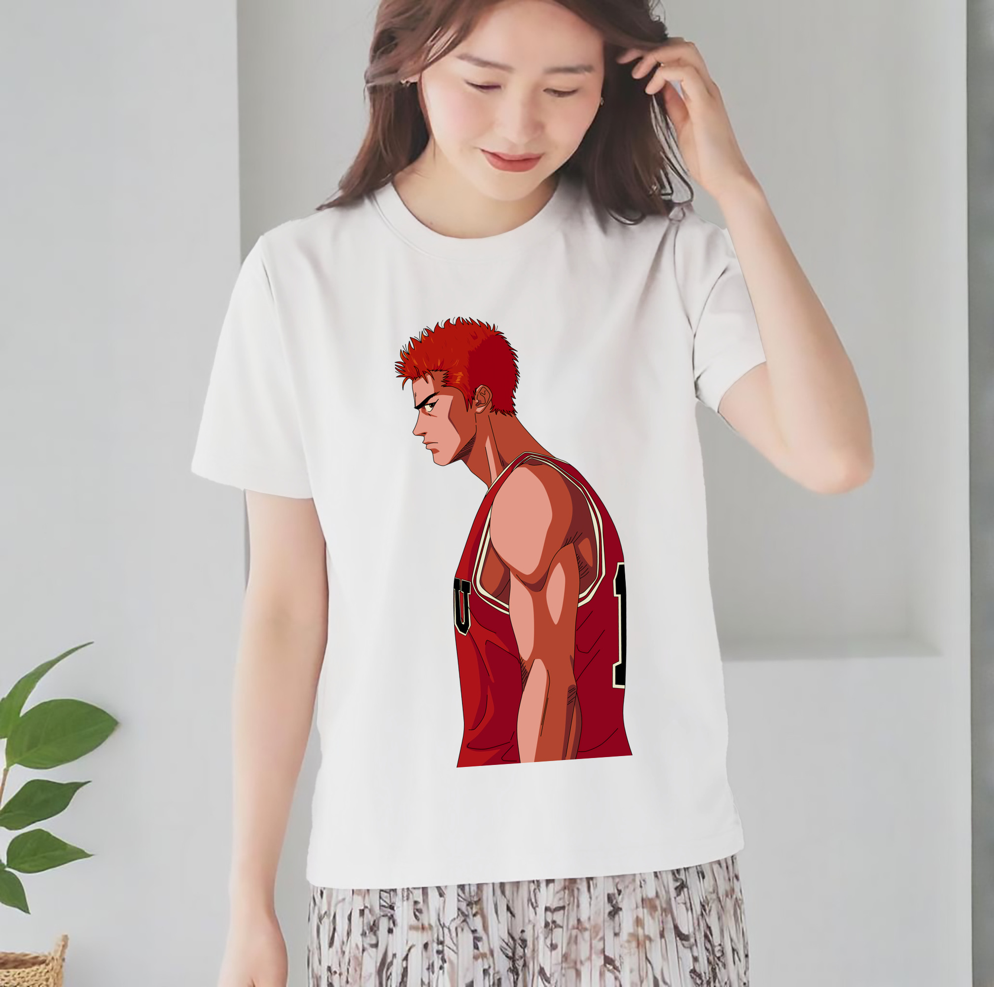 SLAM DUNK／スラムダンク レディースカジュアルプリントTシャツ（綿100％）