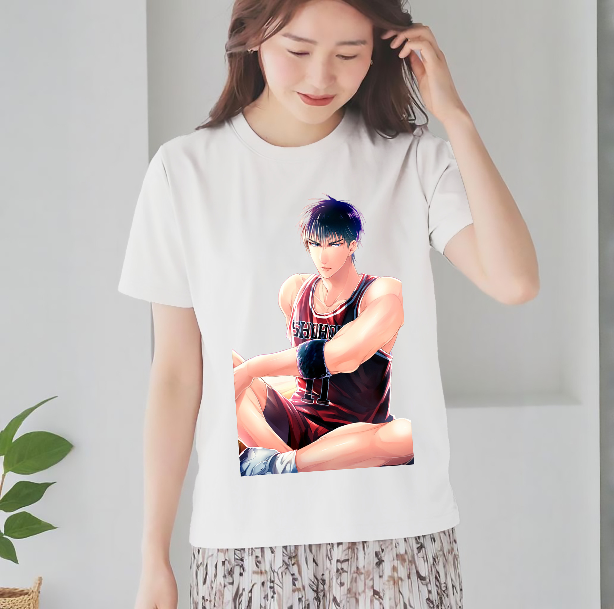 SLAM DUNK／スラムダンク レディースカジュアルプリントTシャツ（綿100％）