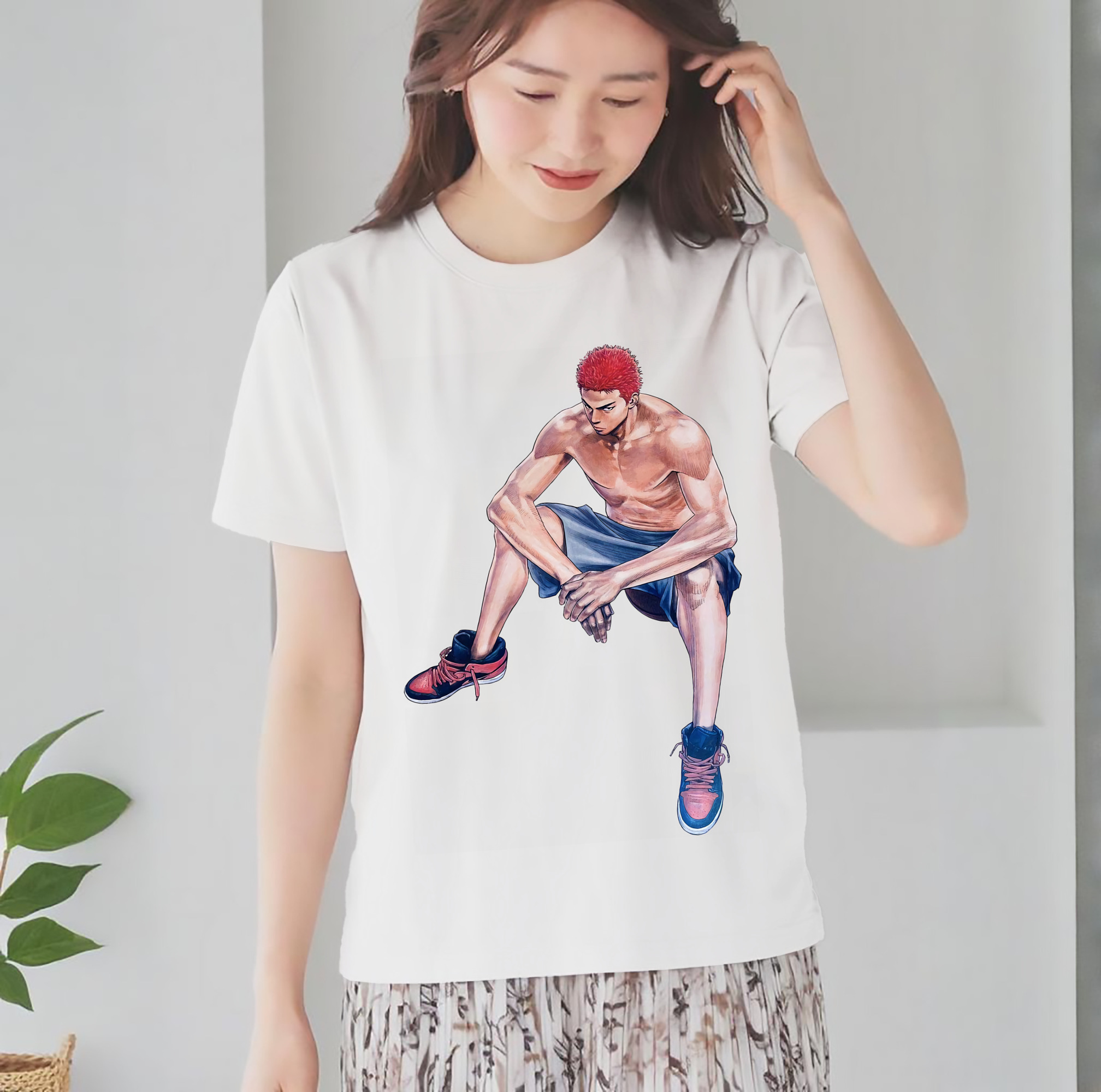 SLAM DUNK／スラムダンク レディースカジュアルプリントTシャツ（綿100％）
