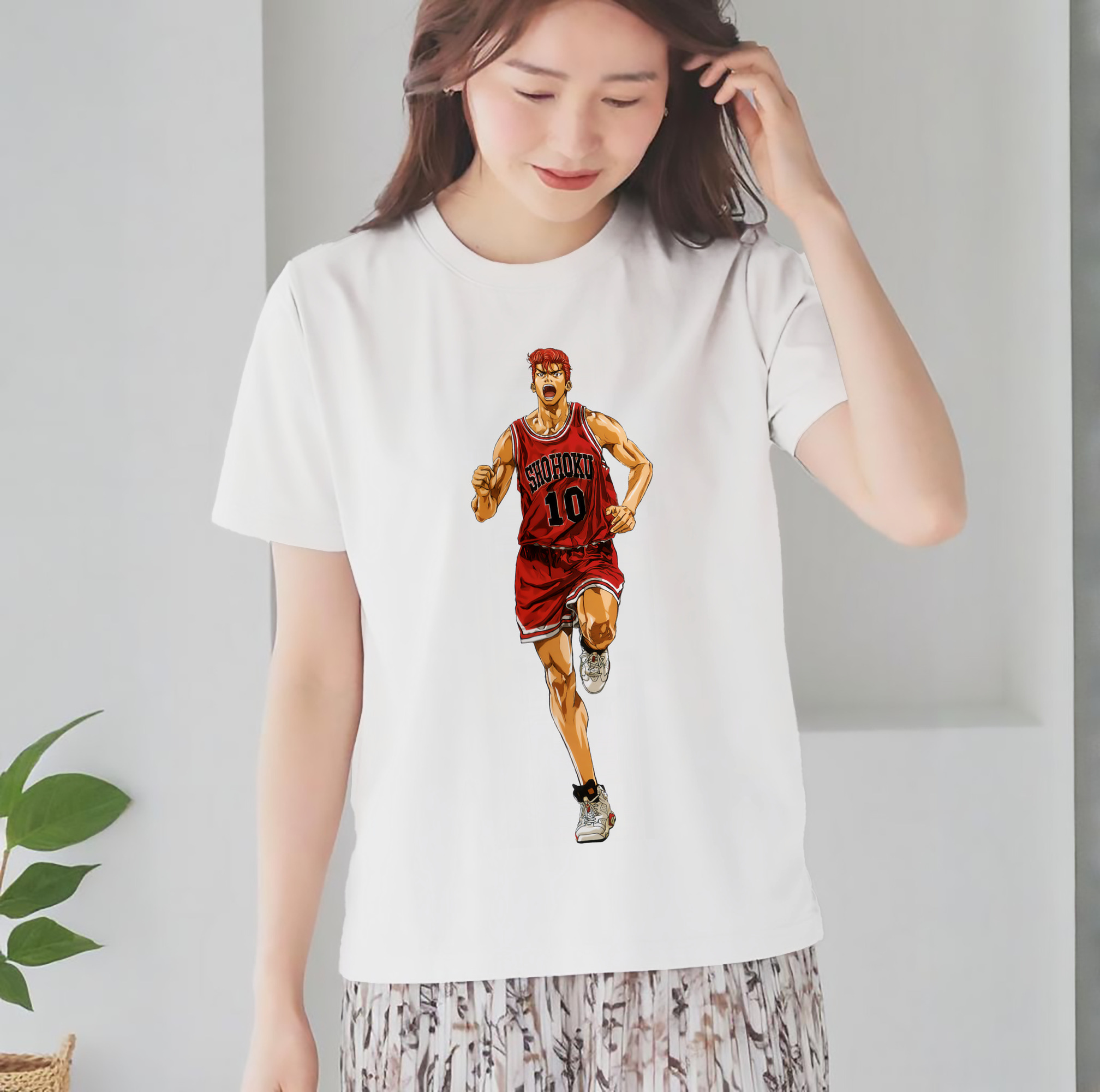 SLAM DUNK／スラムダンク レディースカジュアルプリントTシャツ（綿100％）