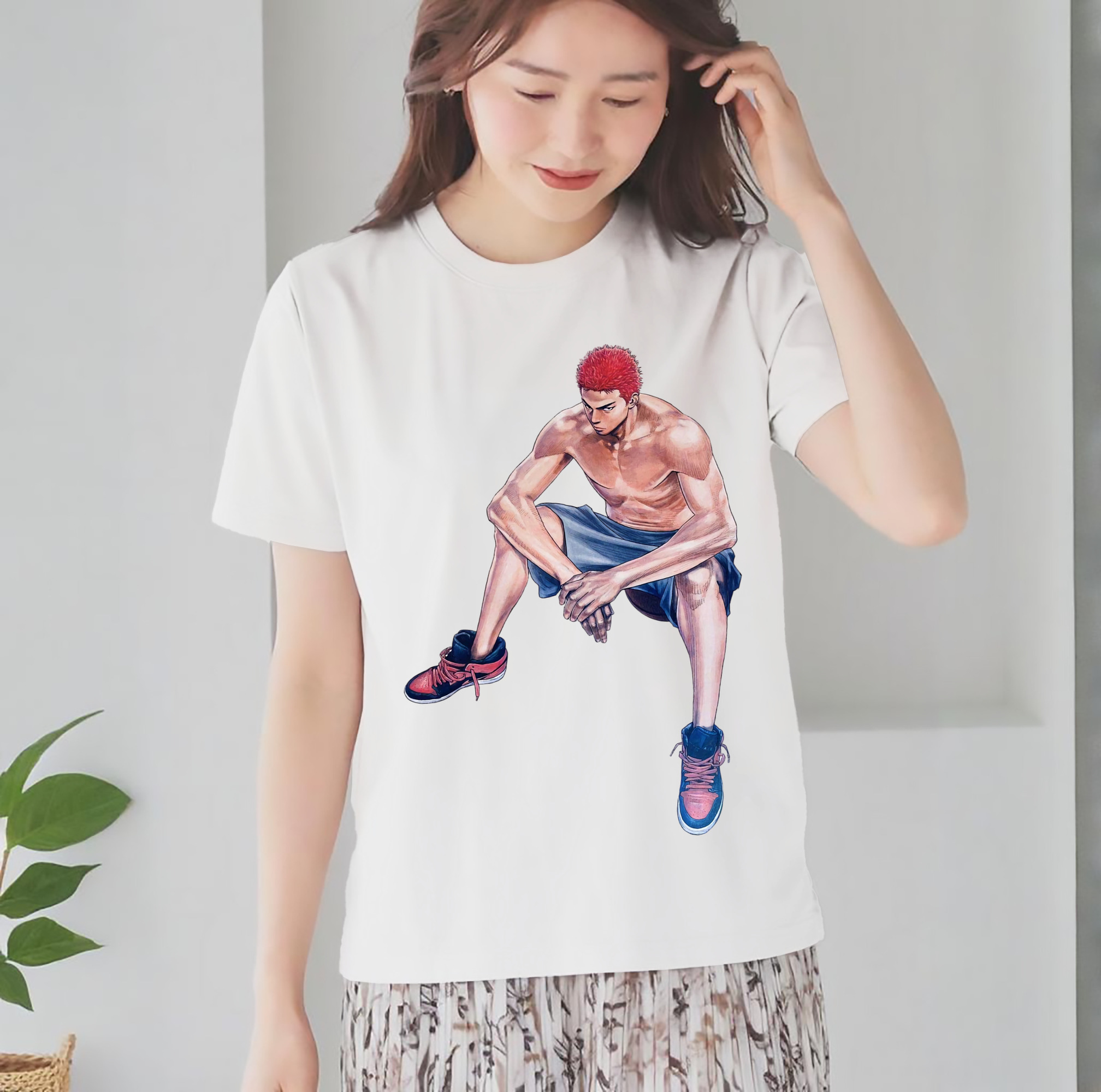 SLAM DUNK／スラムダンク レディースカジュアルプリントTシャツ（綿100％）