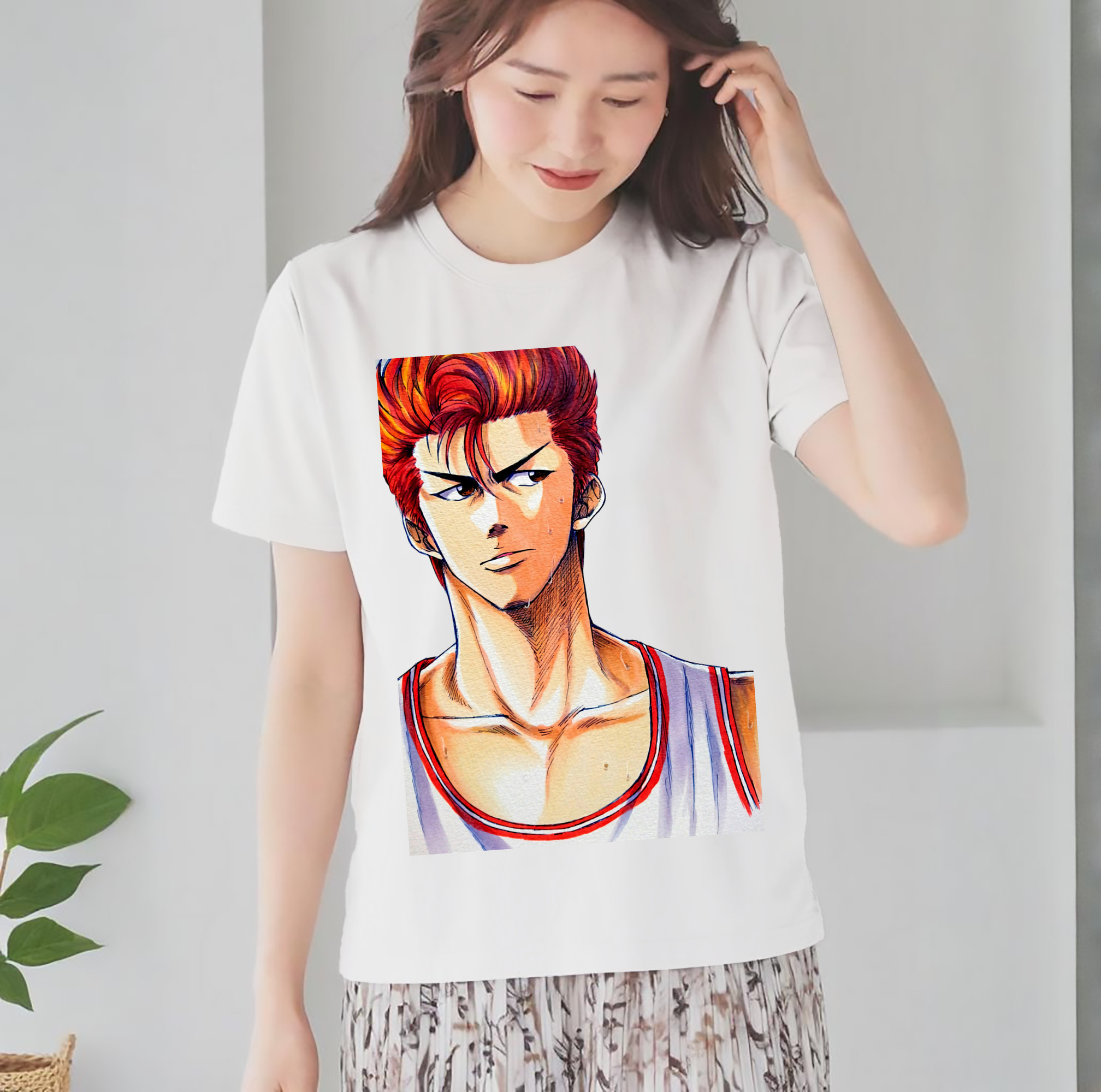 SLAM DUNK／スラムダンク レディースカジュアルプリントTシャツ（綿100％）