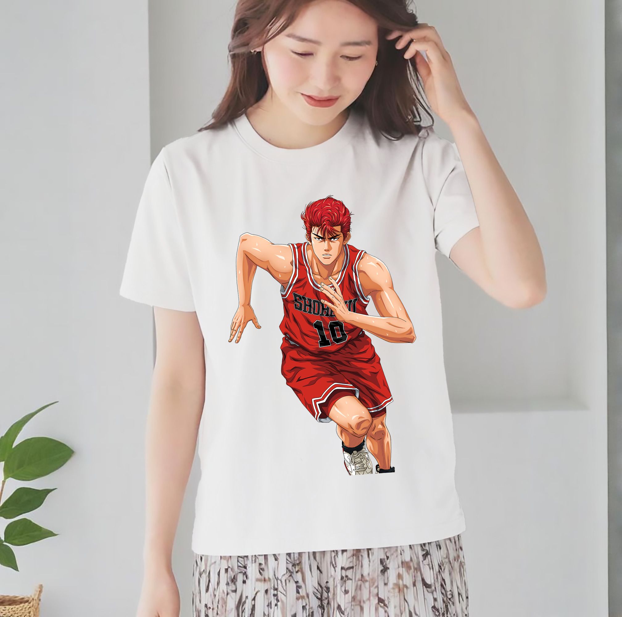 SLAM DUNK／スラムダンク レディースカジュアルプリントTシャツ（綿100％）