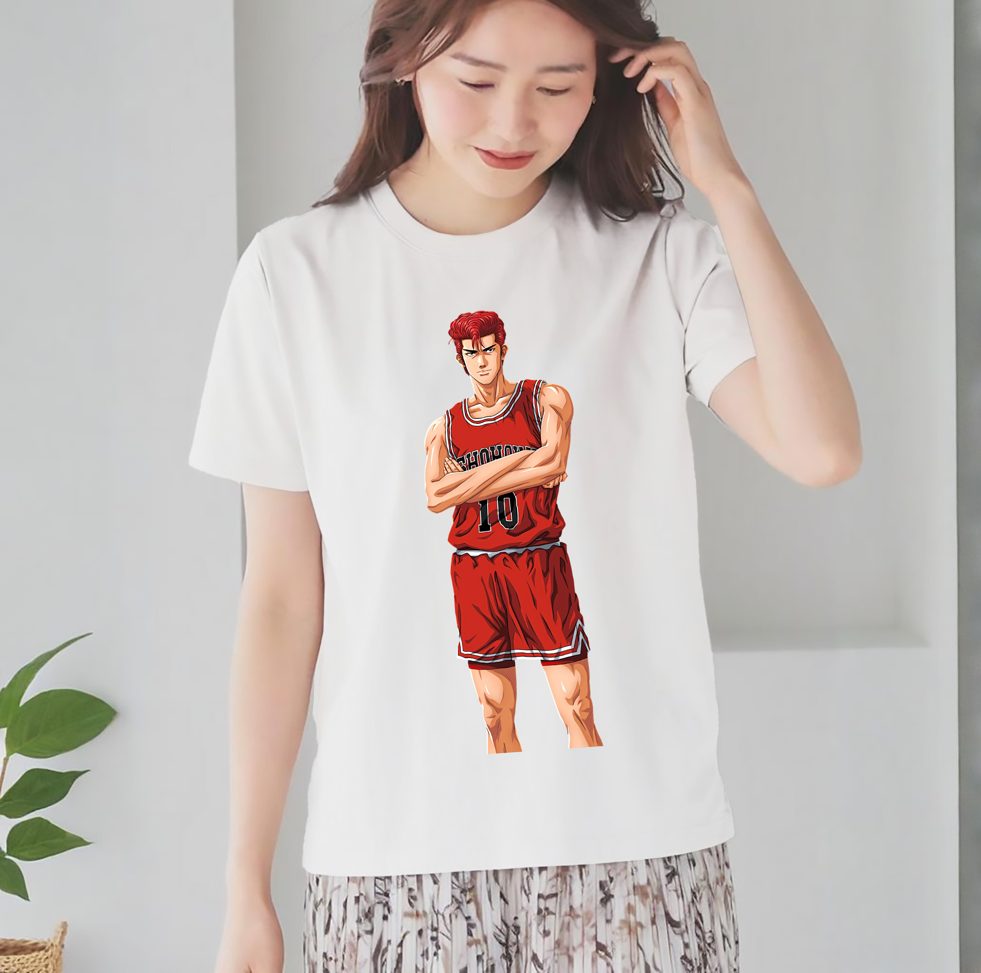 SLAM DUNK／スラムダンク レディースカジュアルプリントTシャツ（綿100％）