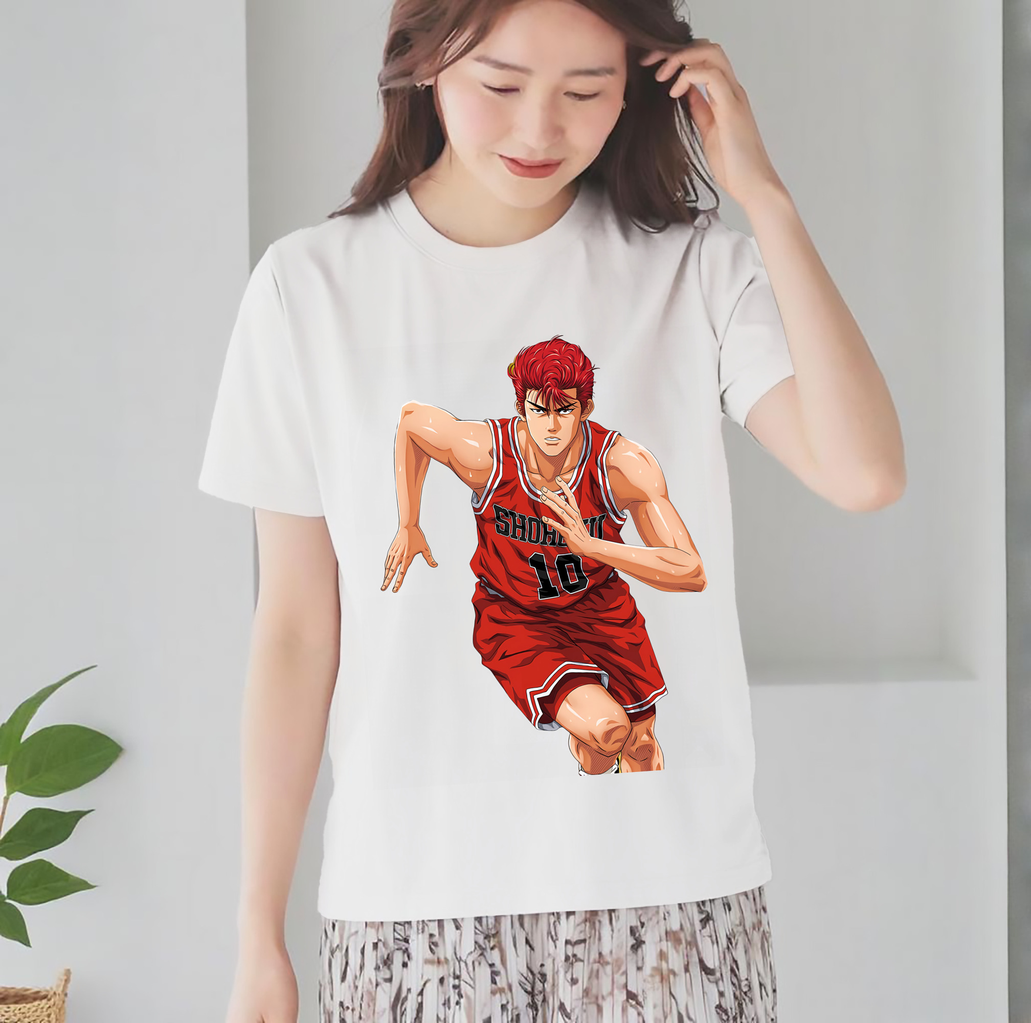 SLAM DUNK／スラムダンク レディースカジュアルプリントTシャツ（綿100％）