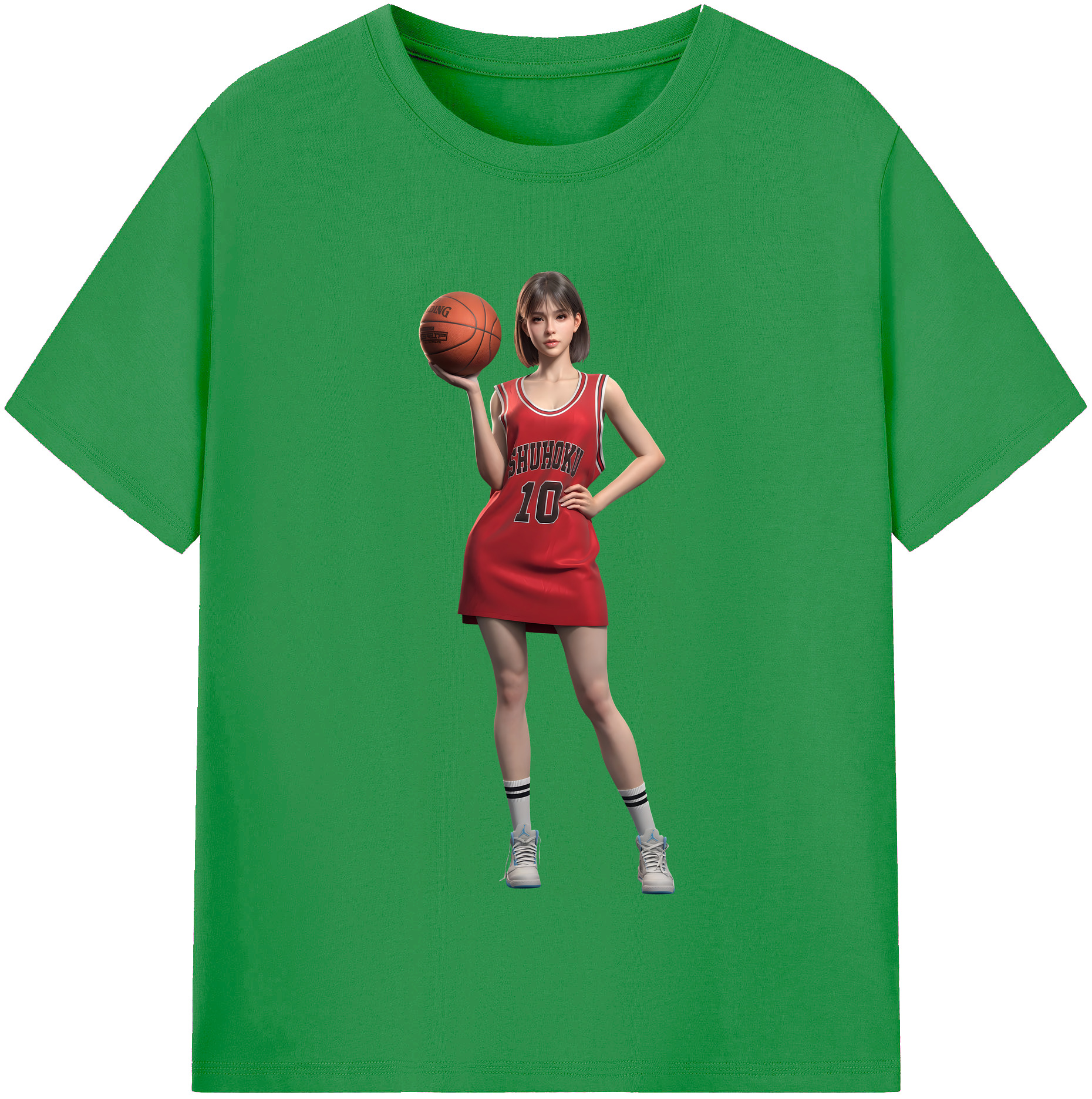 （画像用） SLAM DUNK／スラムダンク レディースカジュアルプリントTシャツ（綿100％）