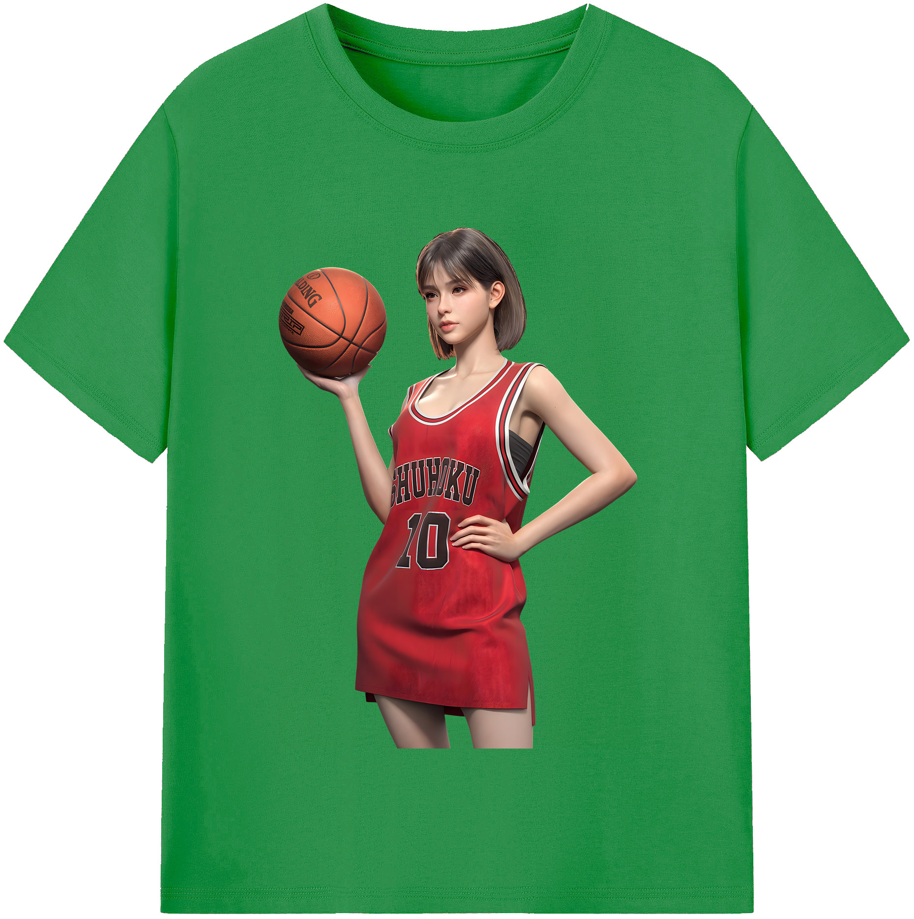 （画像用） SLAM DUNK／スラムダンク レディースカジュアルプリントTシャツ（綿100％）