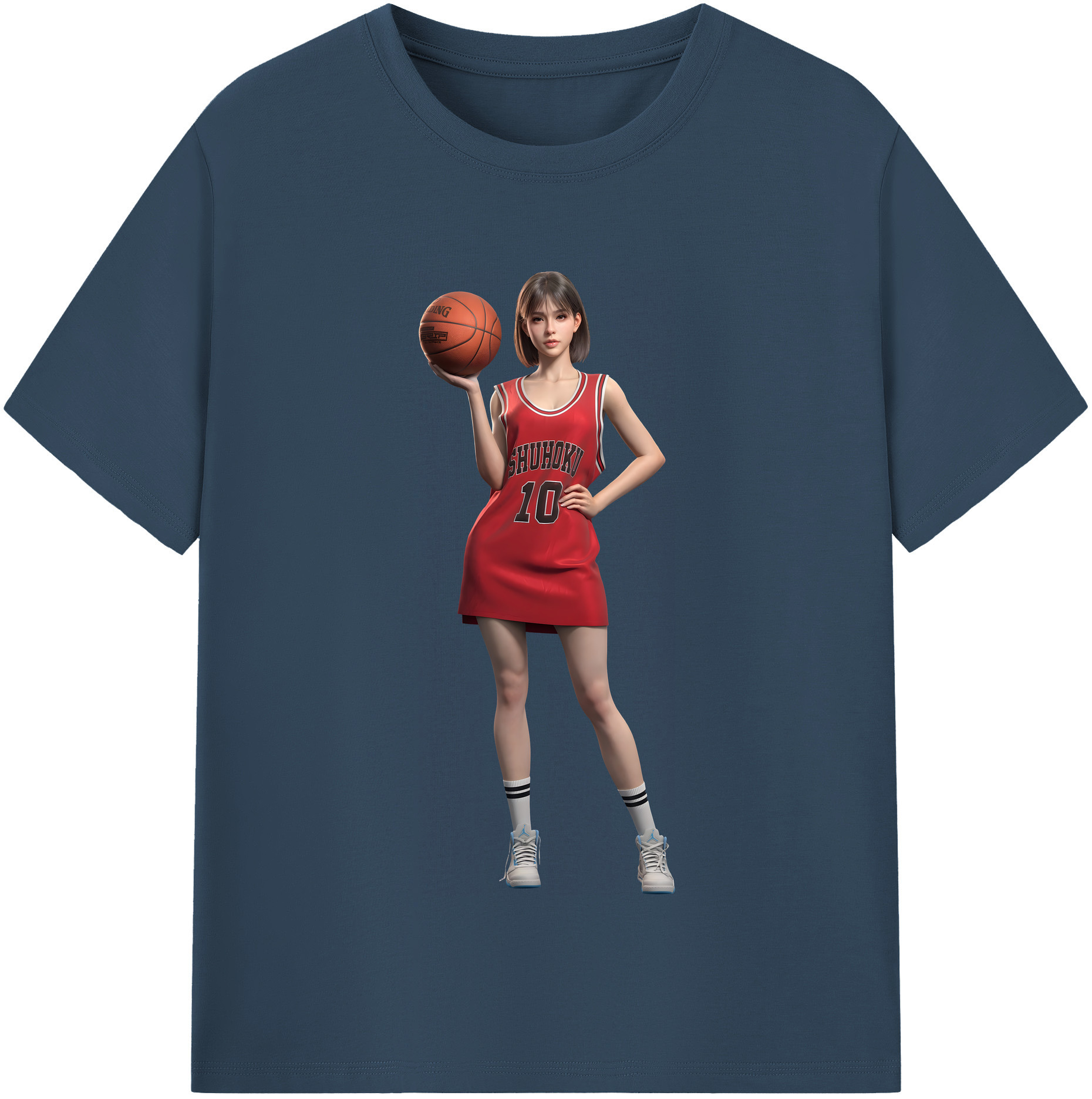 （画像用） SLAM DUNK／スラムダンク レディースカジュアルプリントTシャツ（綿100％）