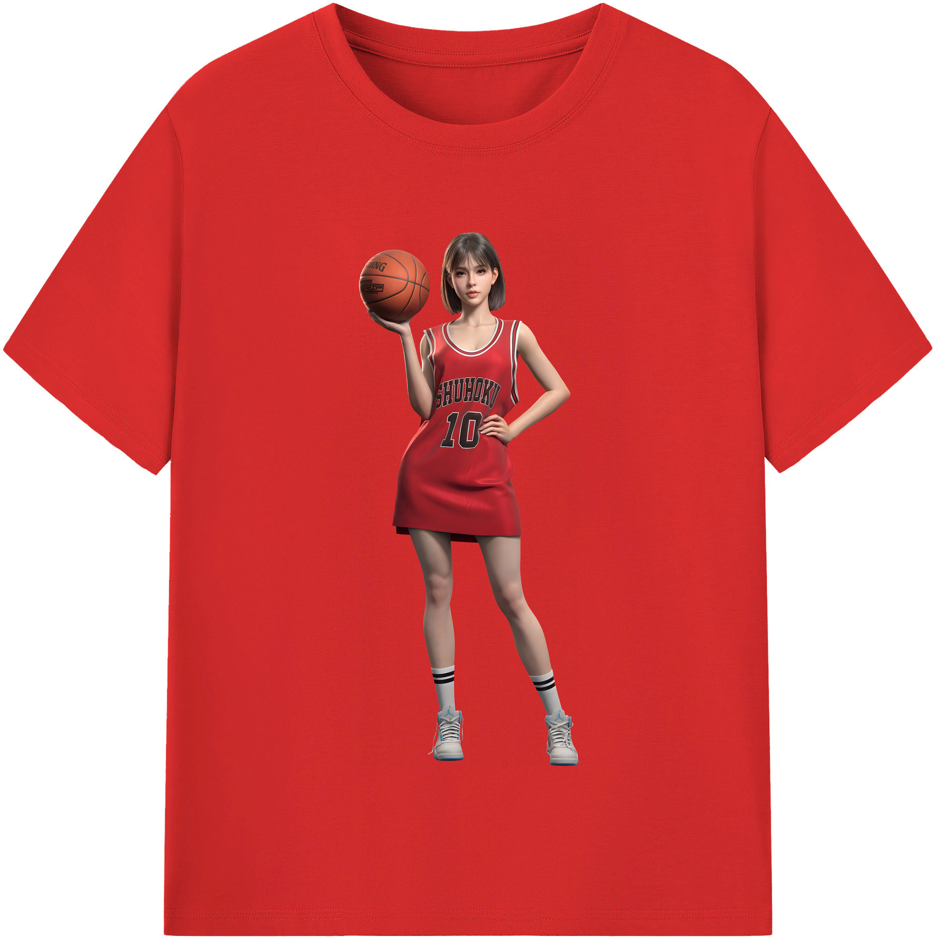 （画像用） SLAM DUNK／スラムダンク レディースカジュアルプリントTシャツ（綿100％）
